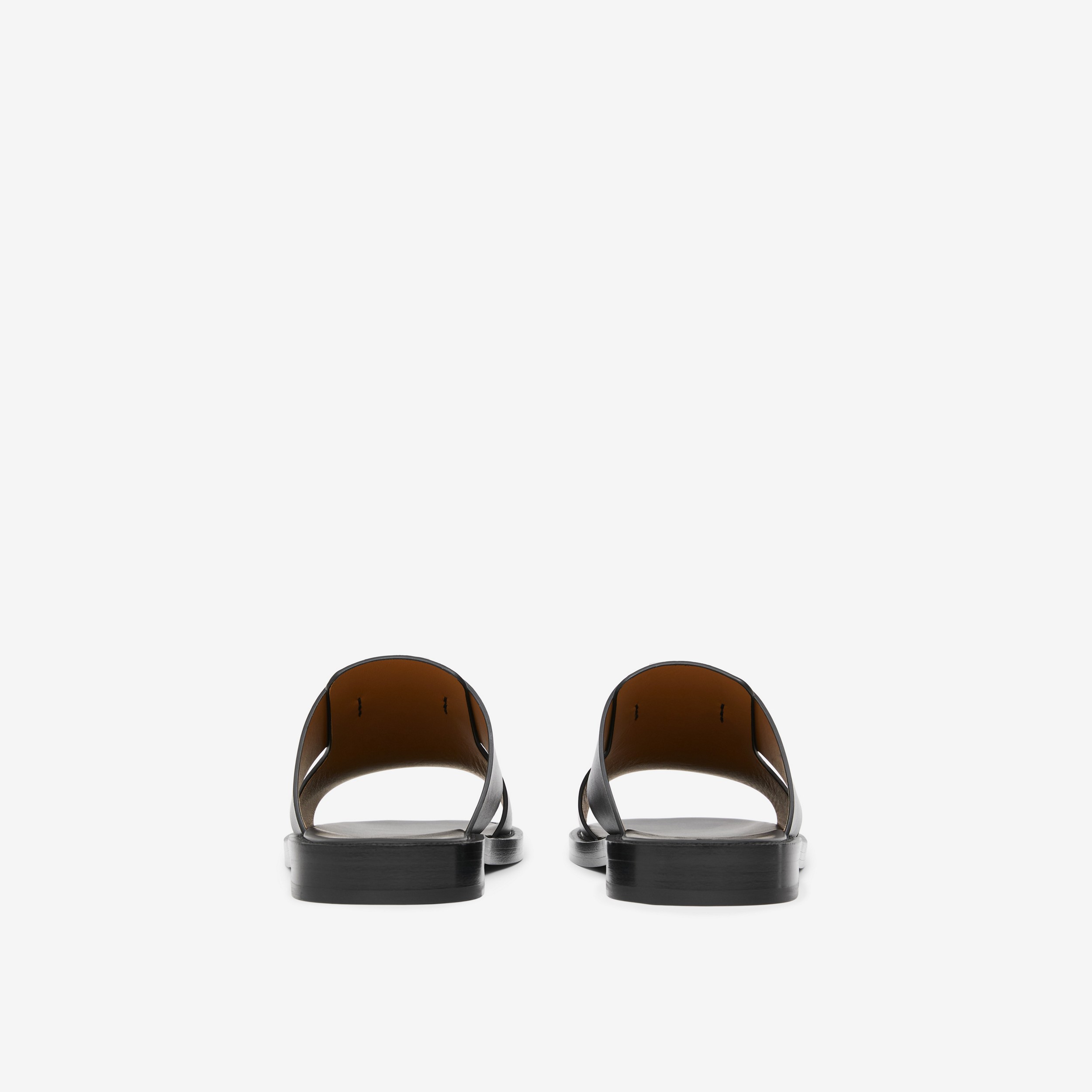 Sandálias de couro com monograma (Preto) - Homens | Burberry® oficial - 3