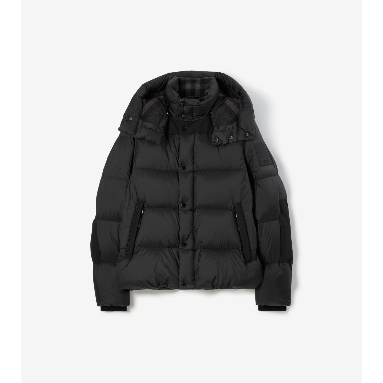 Chaqueta de plumas en nailon con mangas extraibles Negro Hombre Burberry oficial