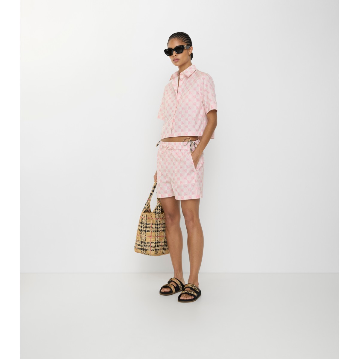  Check EKD erboard​ Cotton Poplin Shorts