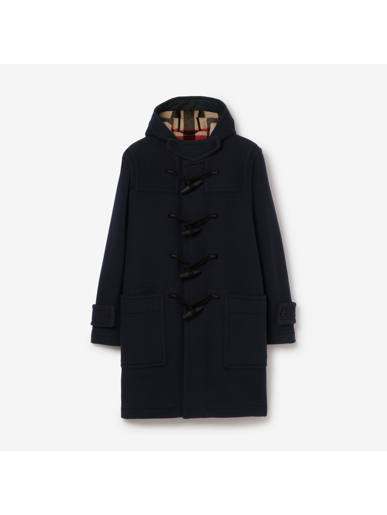 Technical Wool Duffle Coat in Navy | Burberry® Official