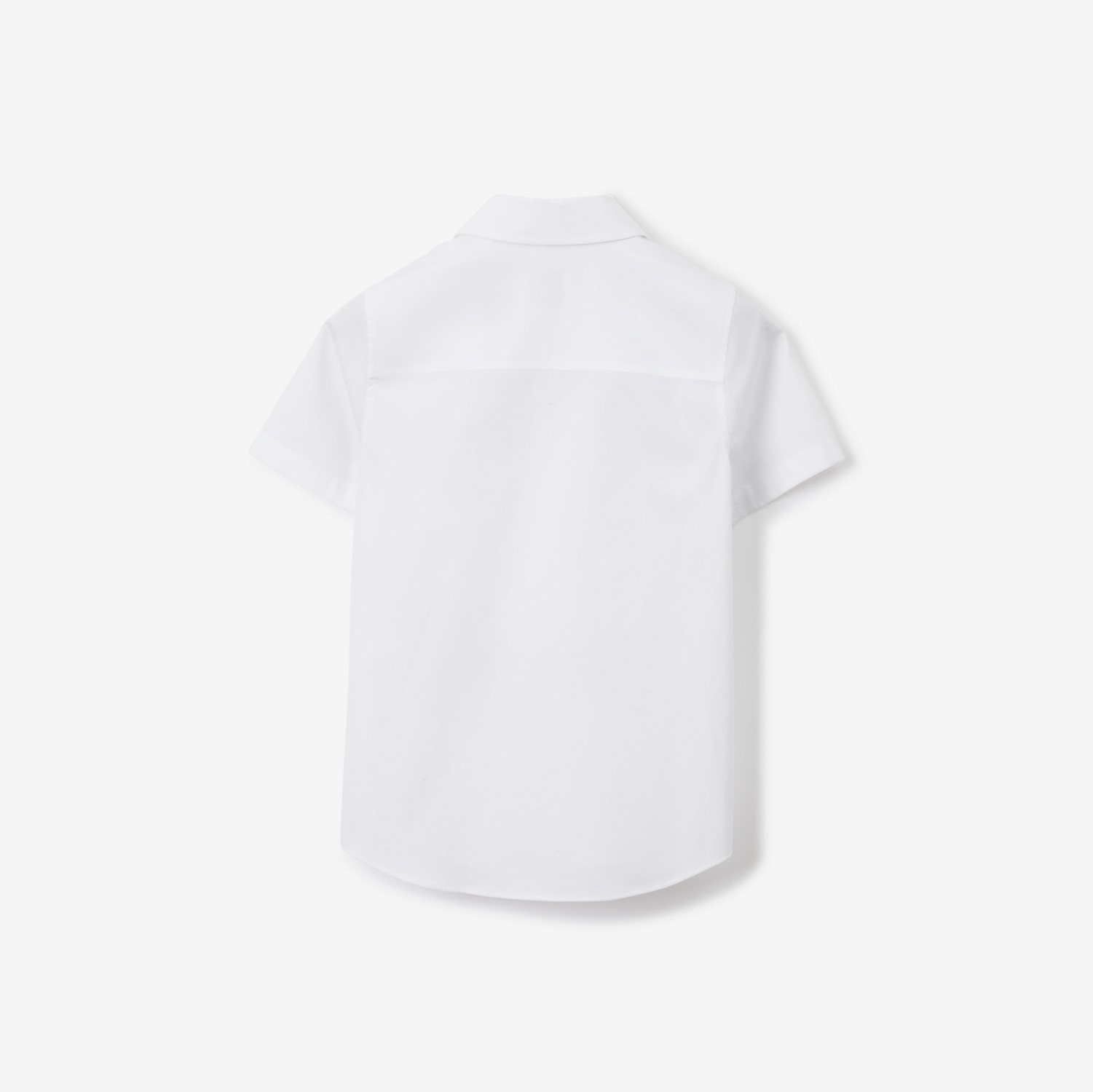 Camicia in cotone stretch con stemma con foglie di quercia (Bianco) | Sito ufficiale Burberry®
