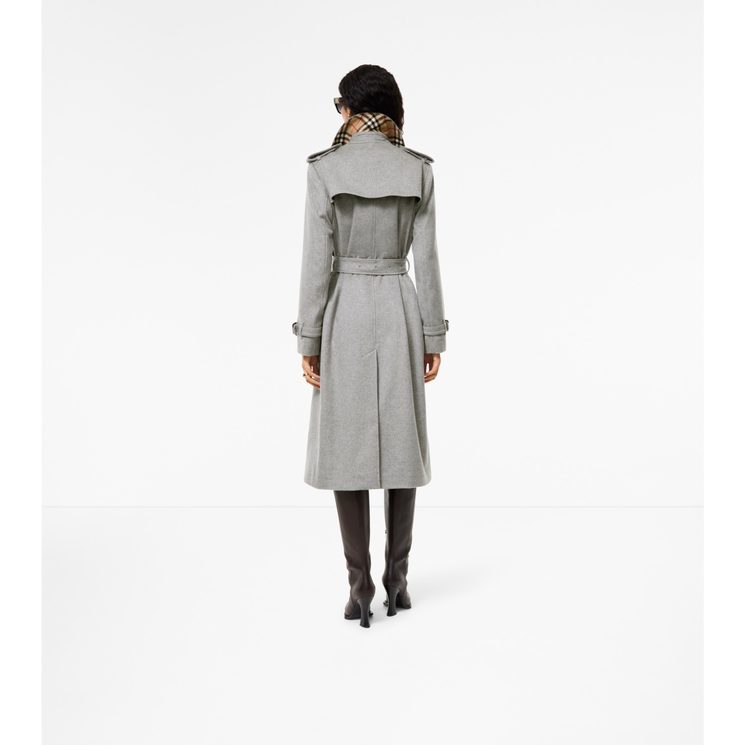 k*m様 Burberrys グレー トレンチコート Long Cashmere Kensington Trench Coat in Lead grey melange - Women