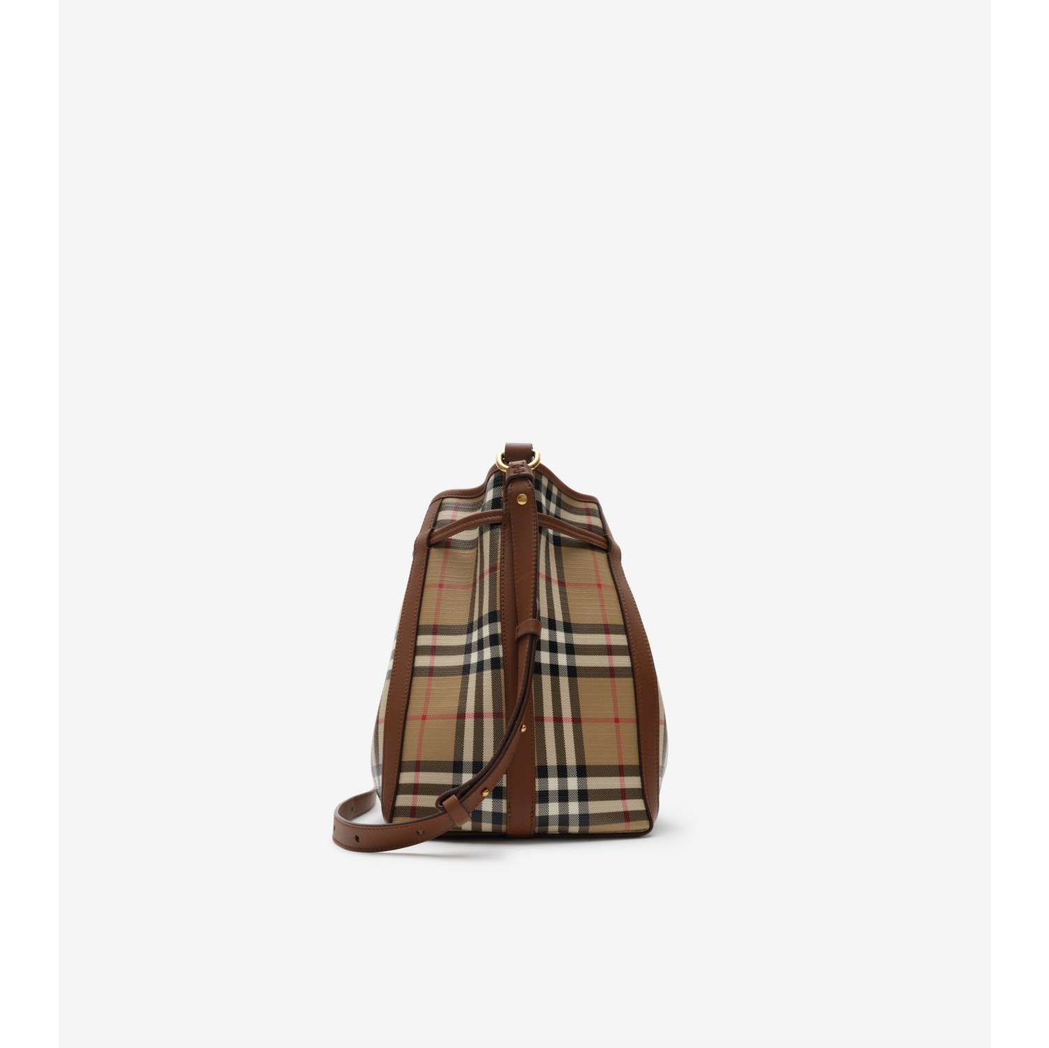 Small Check Bucket Bag in Archive beige - Women, Cotton | Burberry® Official