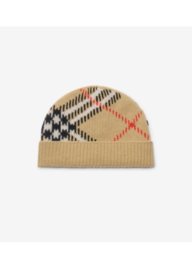 Check Cashmere Blend Beanie