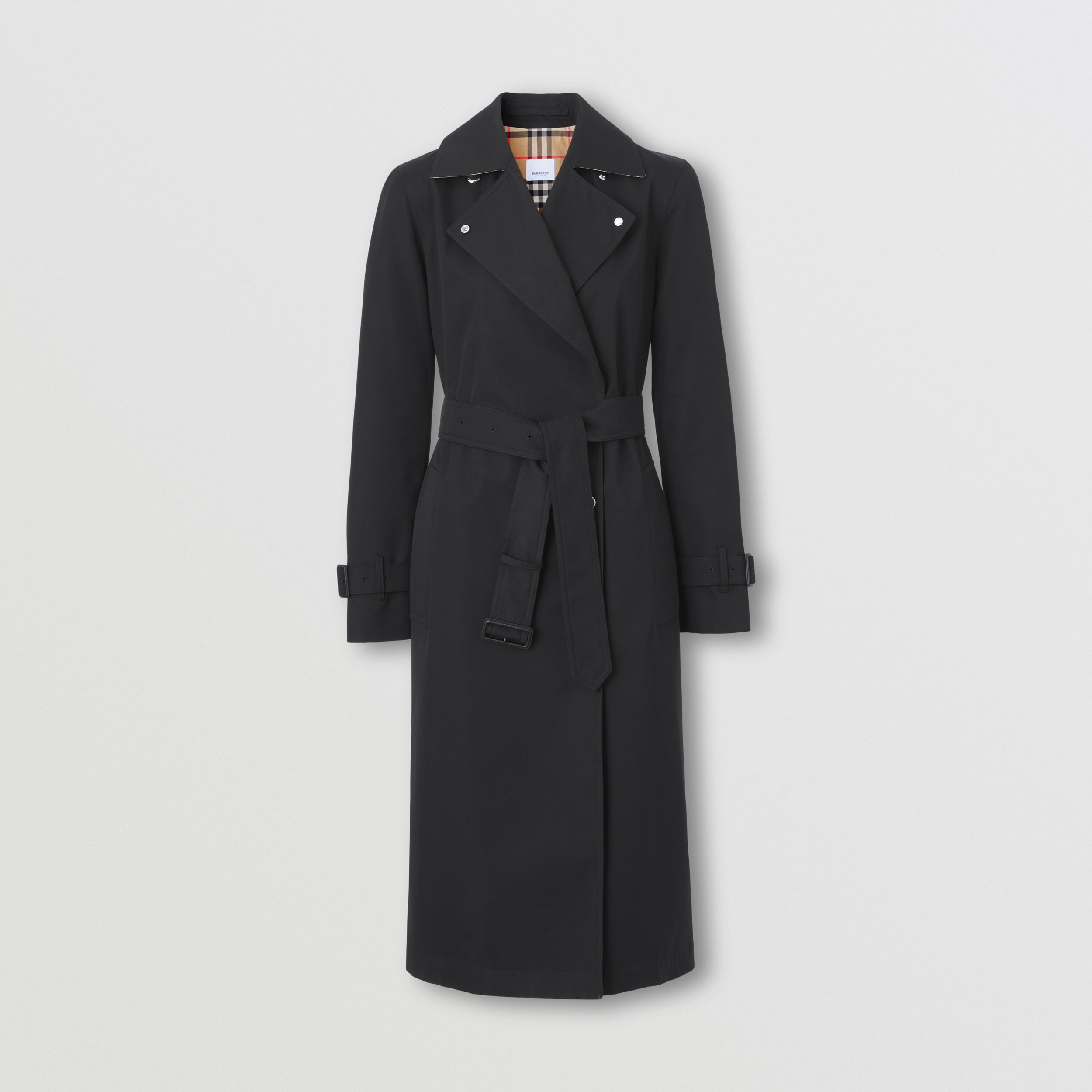 Cotton Gabardine Belted Trench Coat in Black - Women | Burberry® Official - 4