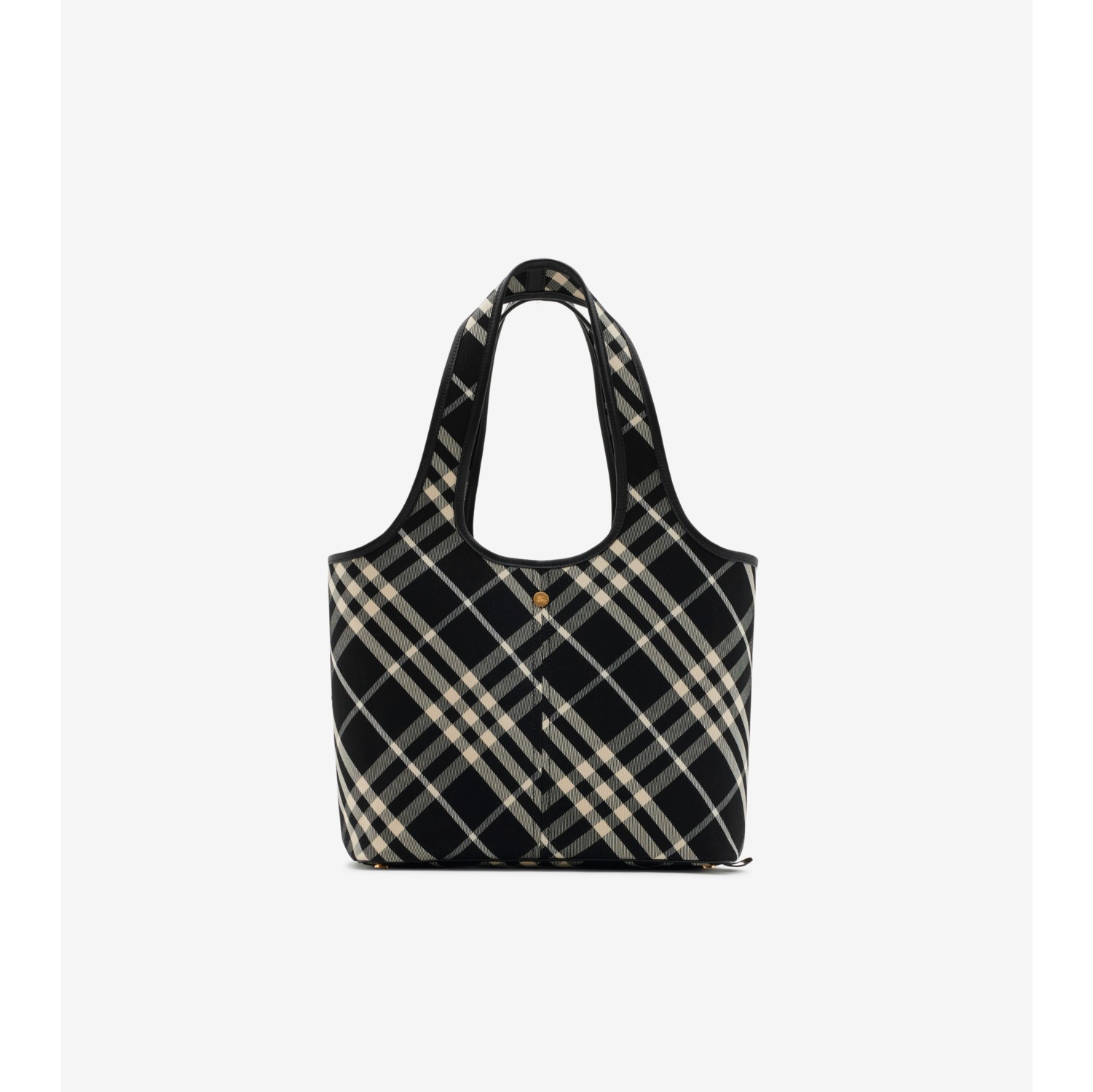 Small Check Tote in Black calico Women Burberry Official