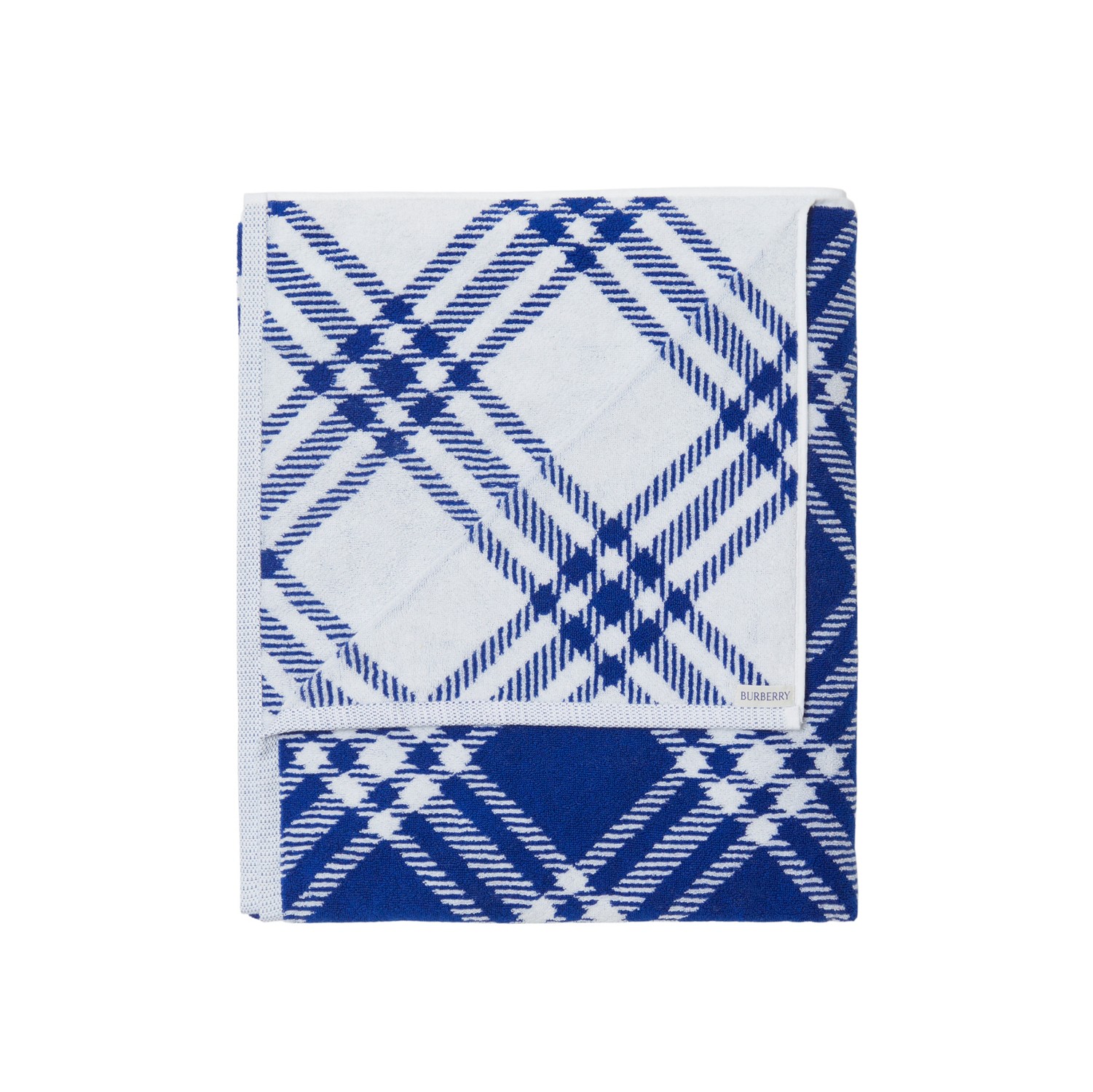 格纹棉质毛巾 (骑士蓝) | Burberry® 博柏利官网