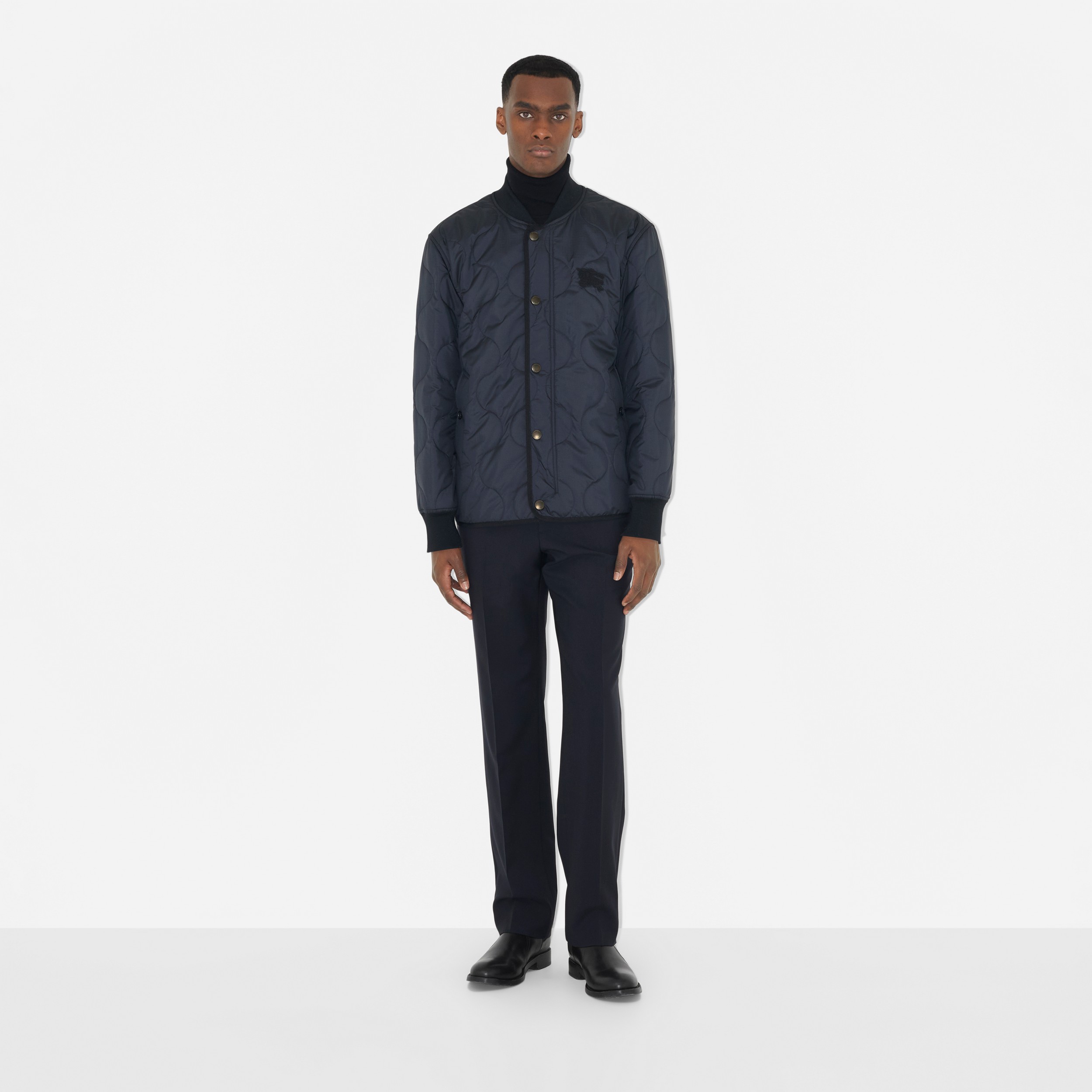 EKD Appliqué Quilted Bomber Jacket in Smoked Navy - Men | Burberry® Official - 2