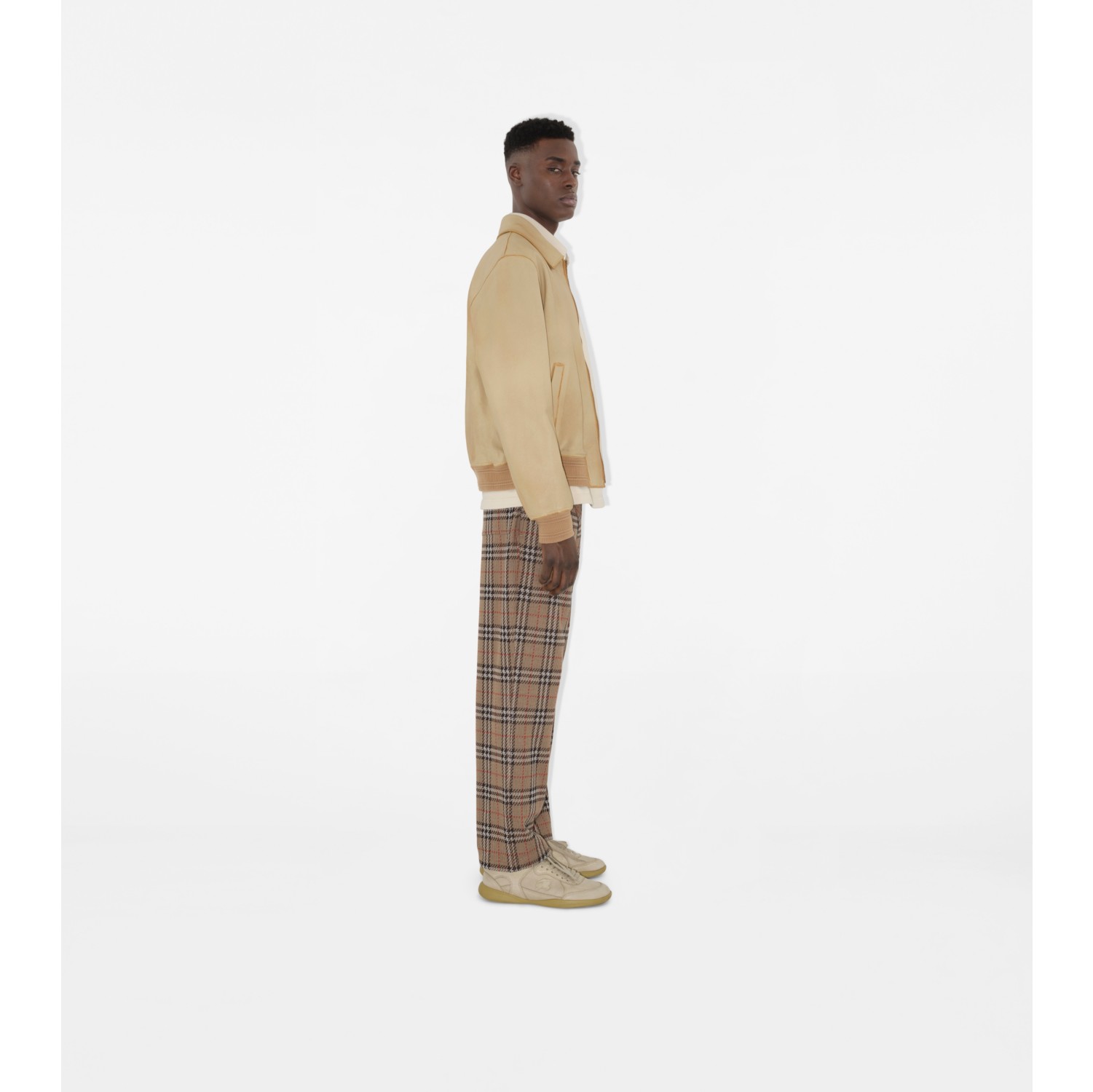 Check Cotton Blend Track Pants