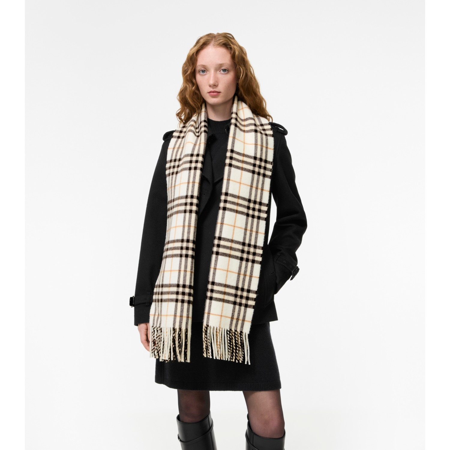 Sparkle Check Cashmere Scarf - thumbnail 3