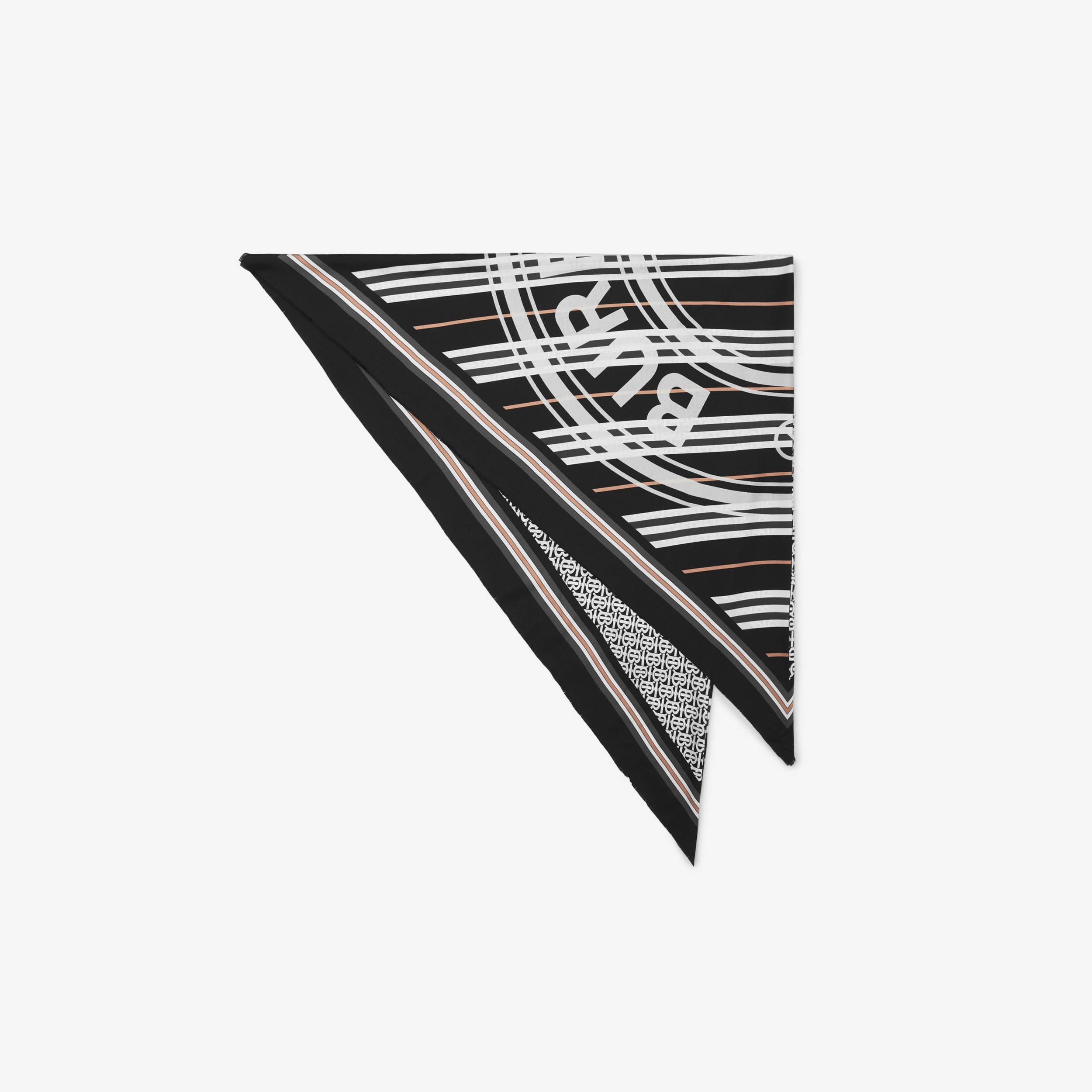 Montage Print Silk Square Scarf in Monochrome | Burberry® Official - 3