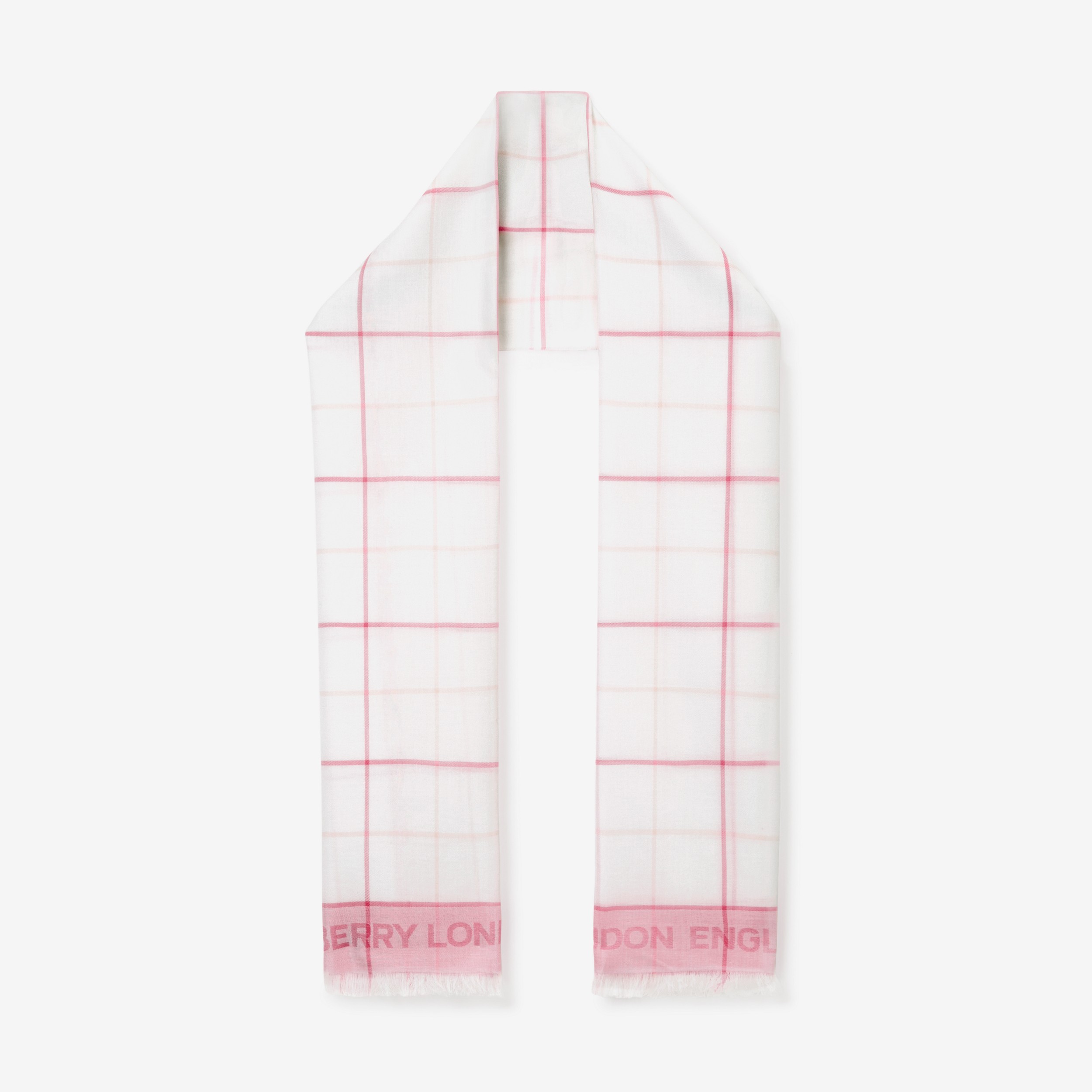 Check Cotton Sarong in Bubblegum Pink | Burberry® Official - 2