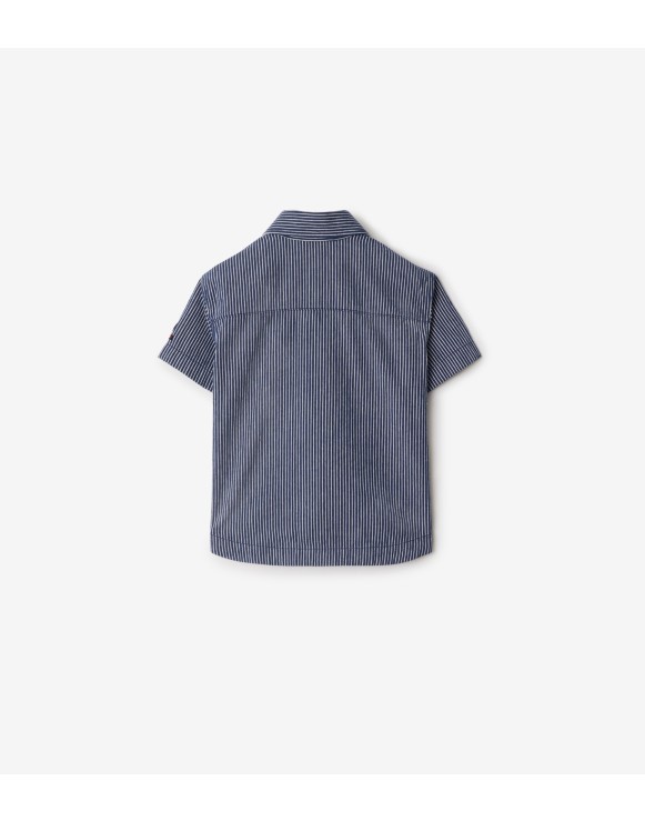 Chemise rayée en denim