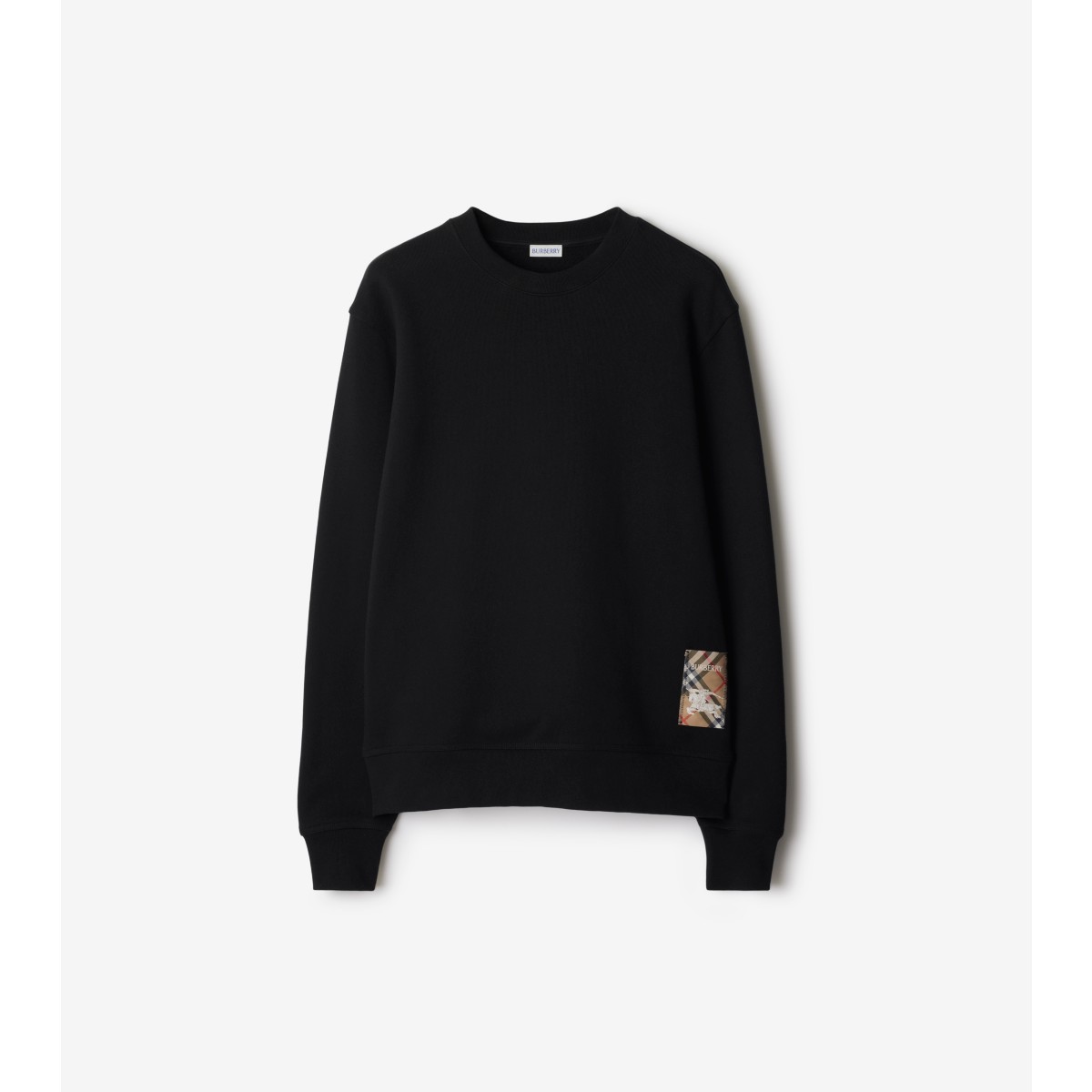  Check Label Cotton Sweatshirt