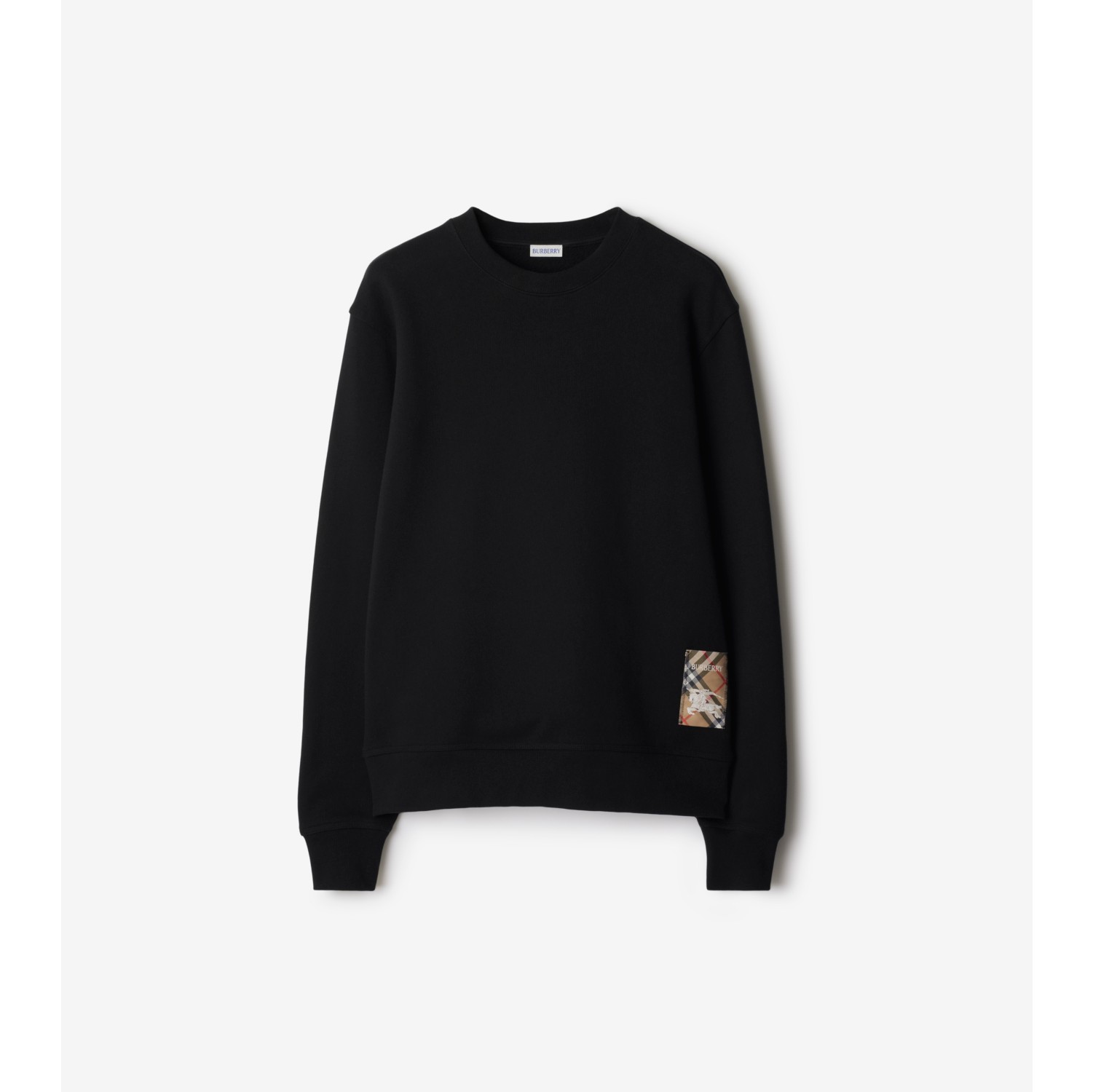 Check Label Cotton Sweatshirt