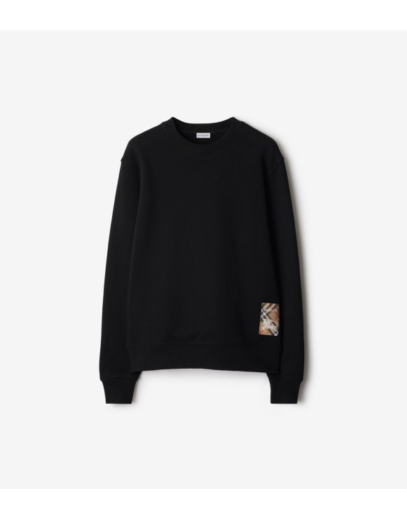 Check Label Cotton Sweatshirt