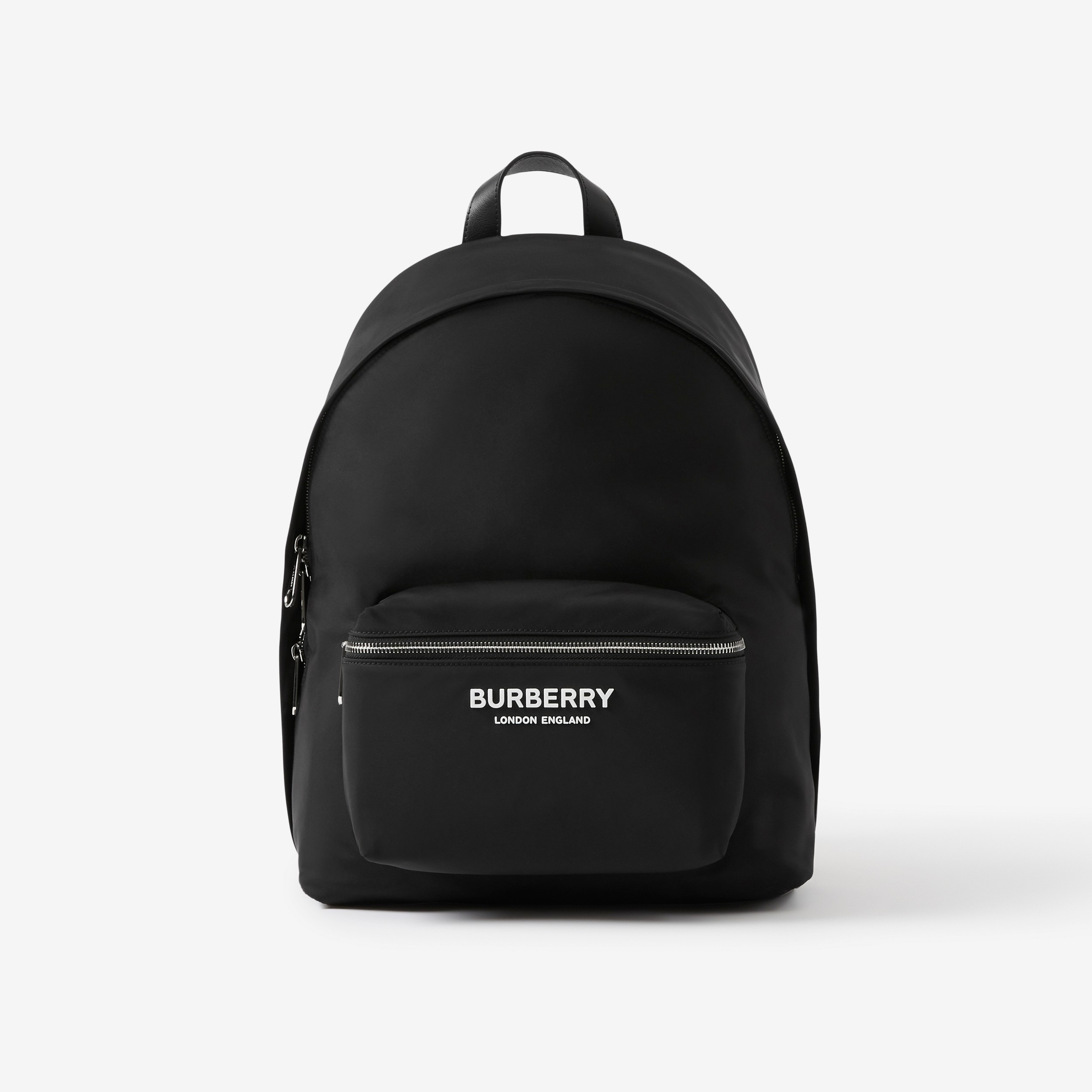 Logo Print Nylon Backpack in Black - Men | Burberry® Official - 1
