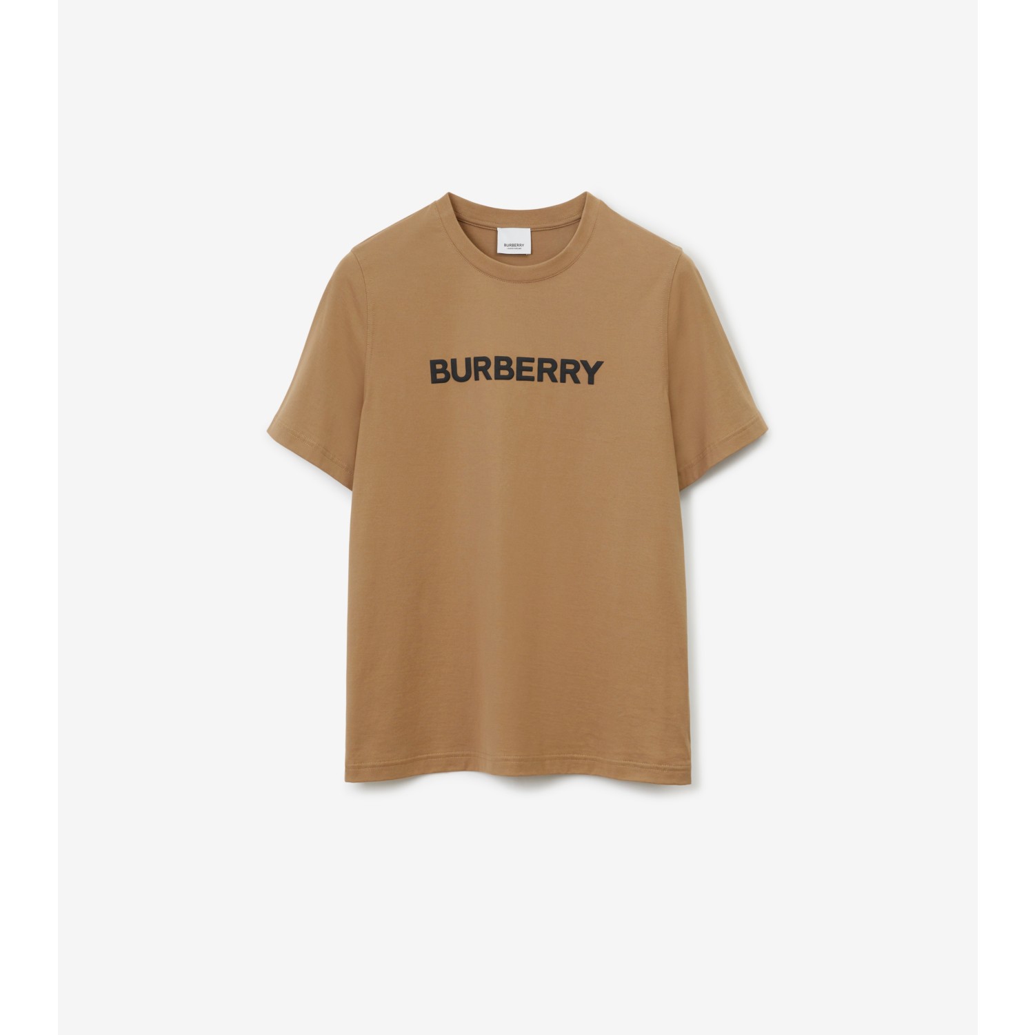 Logo Cotton T-shirt in Camel - Women | Burberry® Official