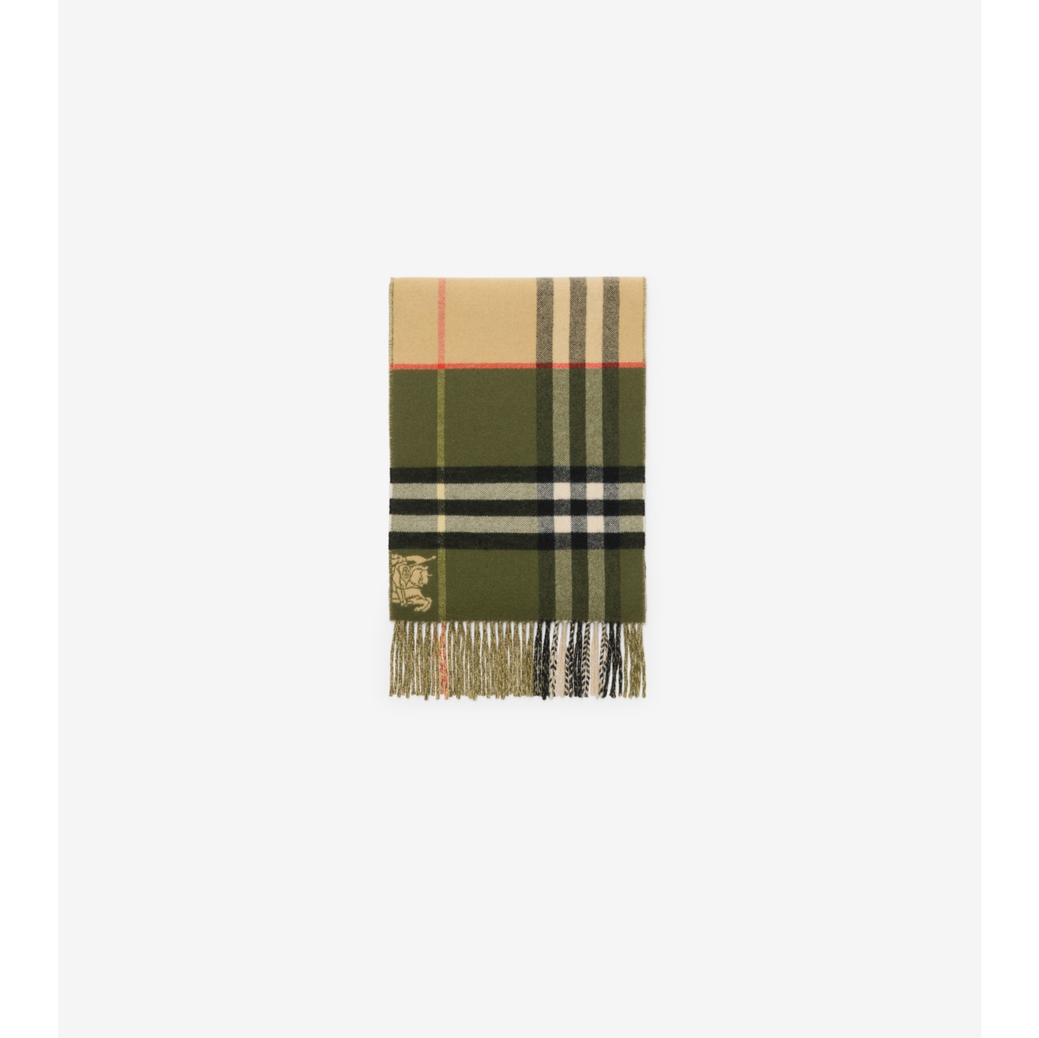 Contrast Check Cashmere Scarf