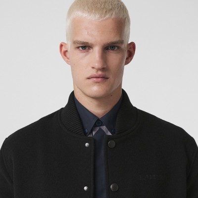 black wool bomber jacket mens