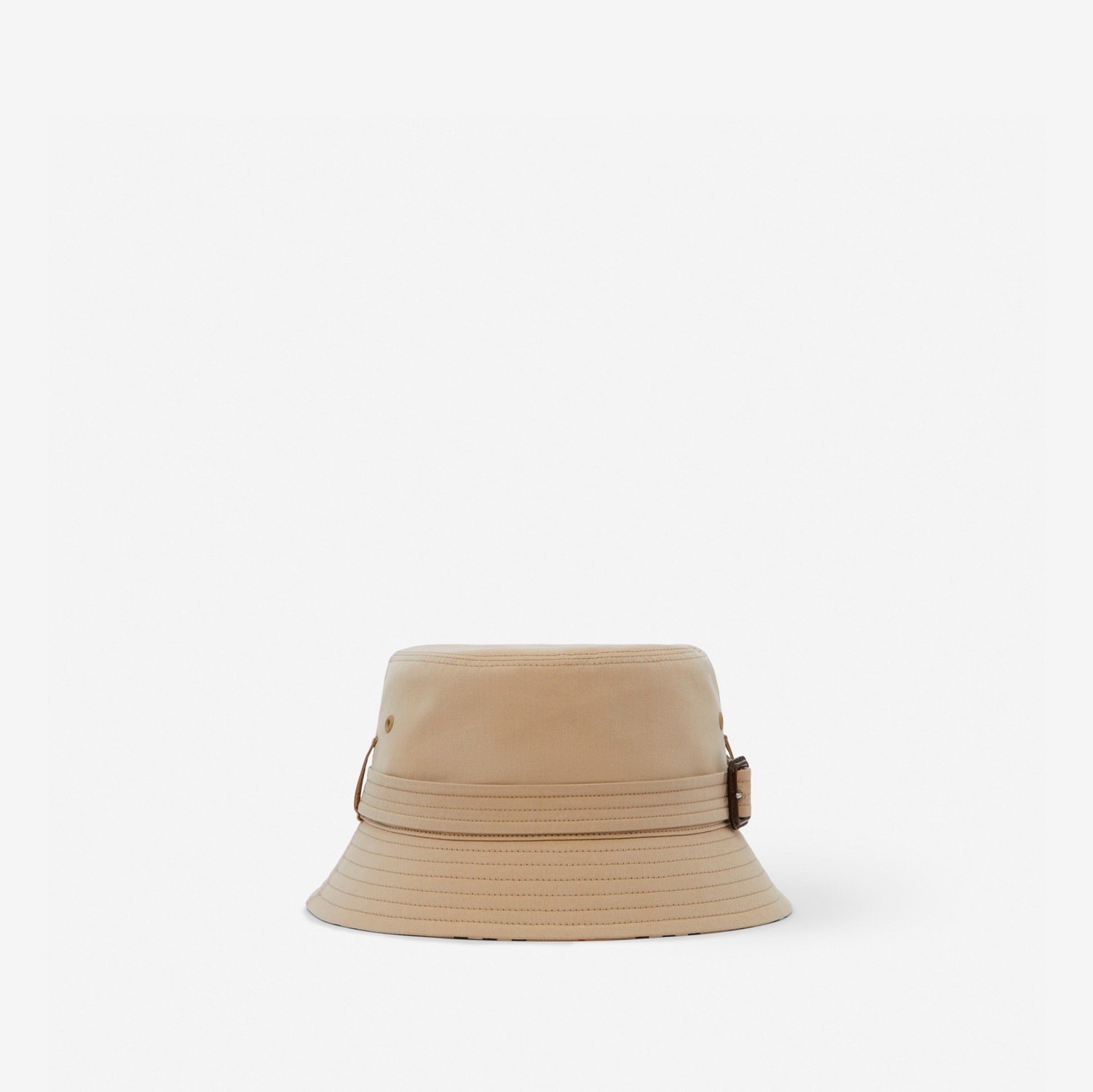 Cotton Gabardine Belted Bucket Hat in Honey Beige | Burberry® Official