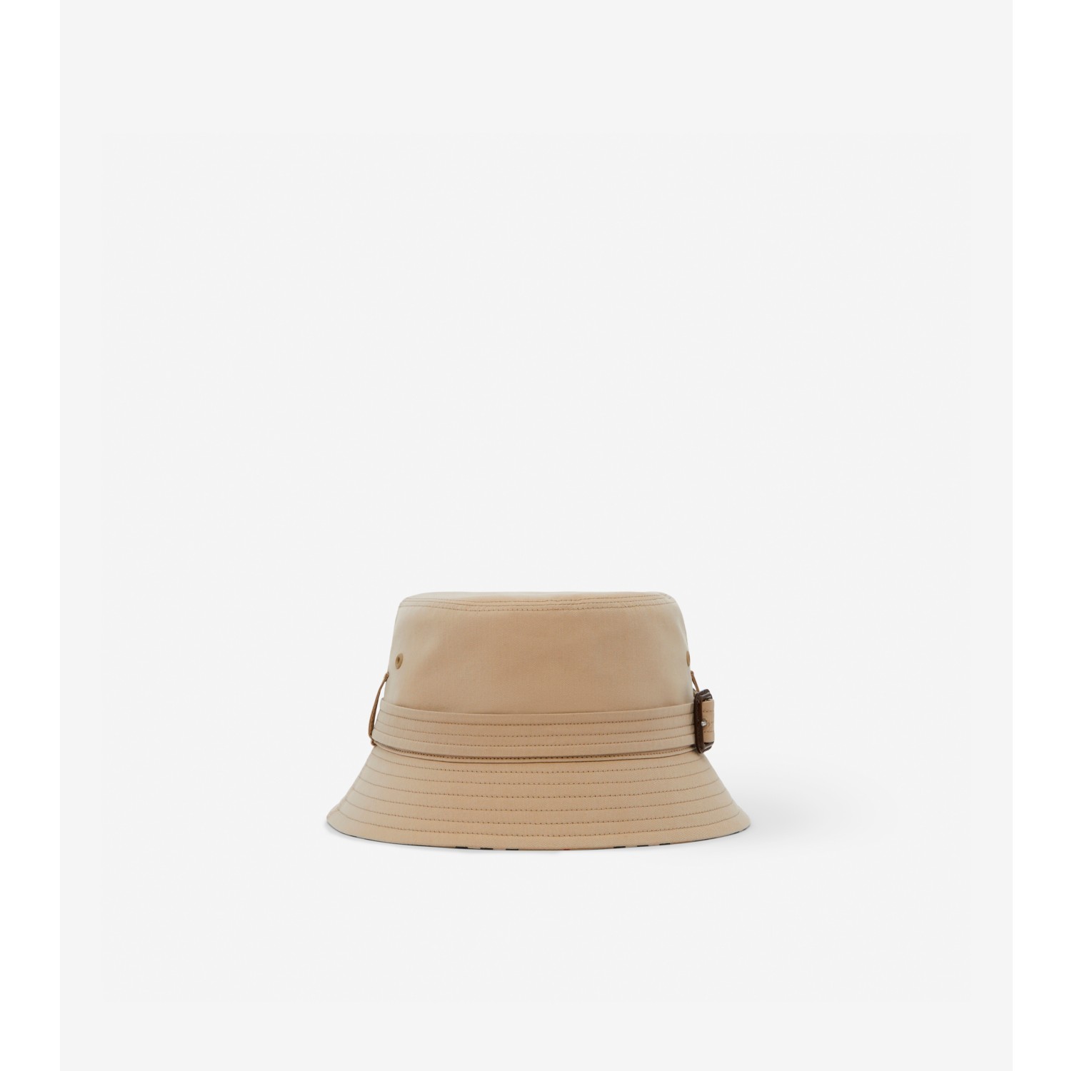 Cotton Gabardine Belted Bucket Hat in Honey beige - Women