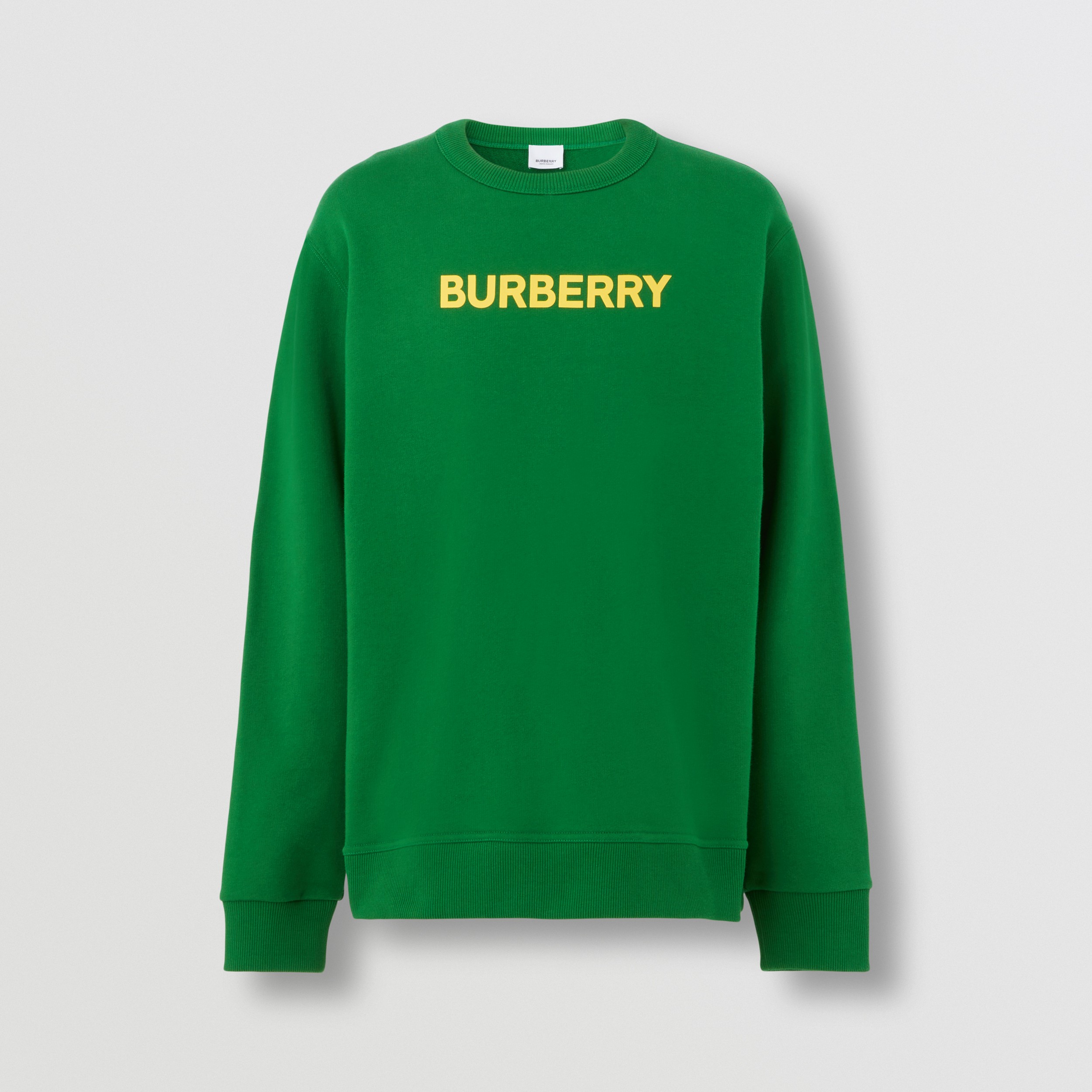 Logo Print Cotton Sweatshirt in Ivy Green - Men | Burberry® Official - 4