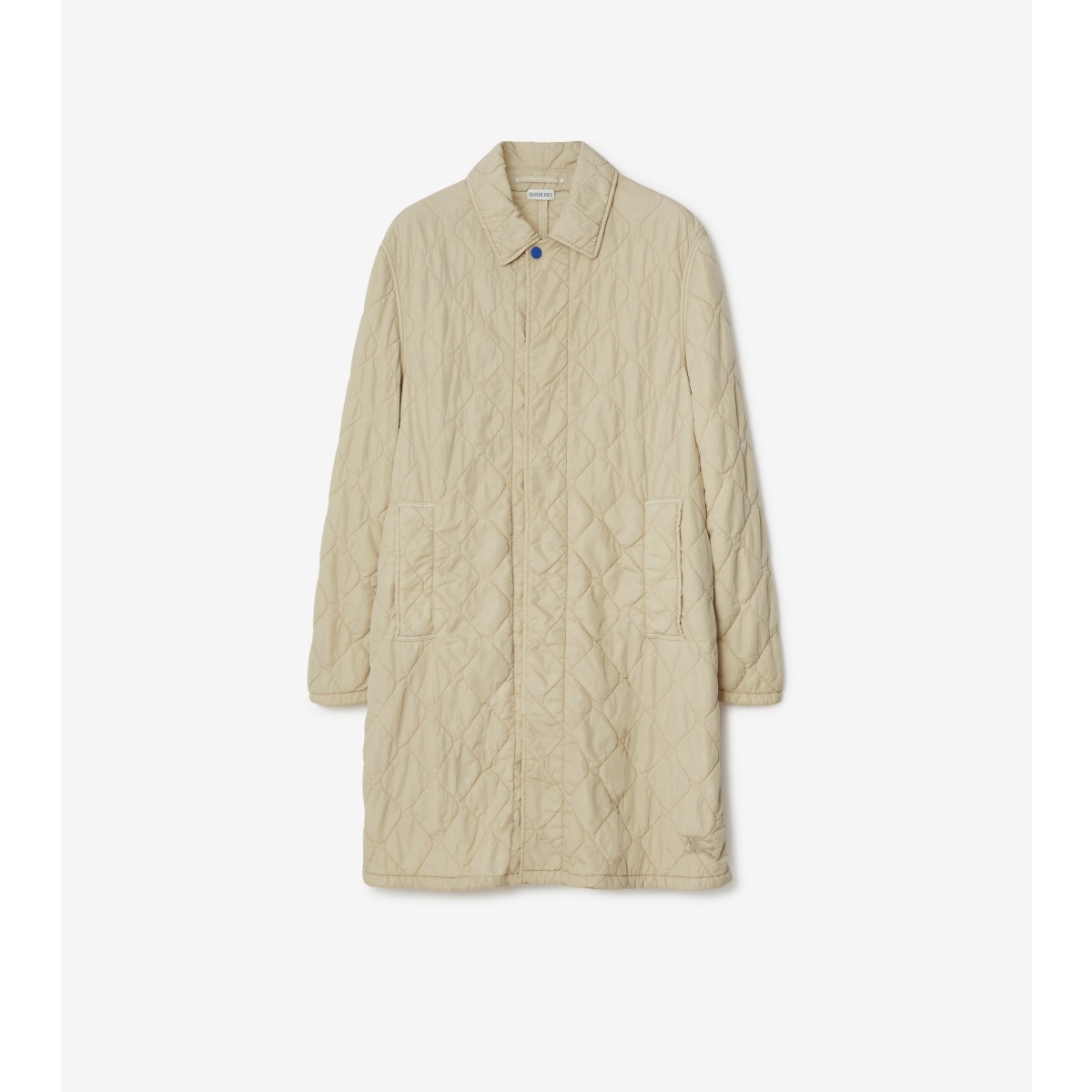 Burberry Quilted Single-breasted Car Coat In Soap