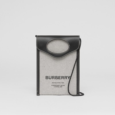 Two-tone Canvas and Leather Pocket Phone Case in Black - Men | Burberry®  Official