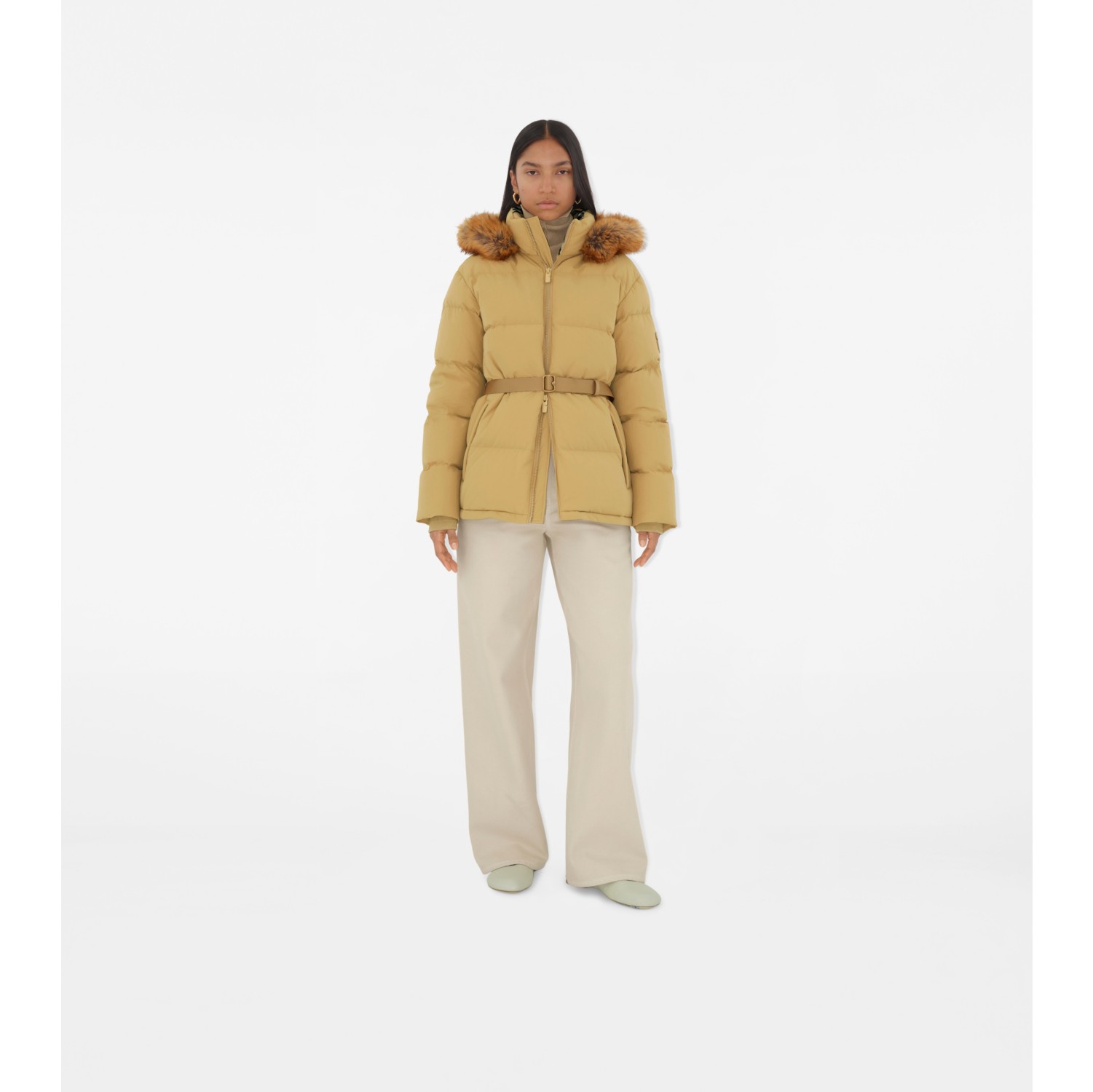 Short Nylon Puffer Coat