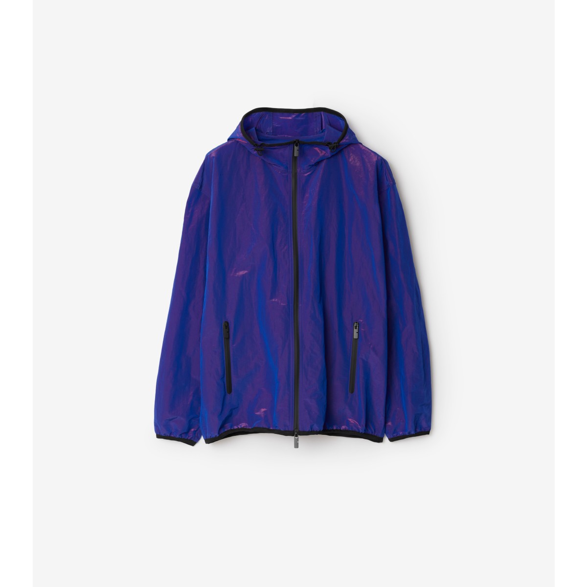 Burberry Purple Ekd-embroidered Hooded Jacket - Men's - Polyamide/polyester In Volt