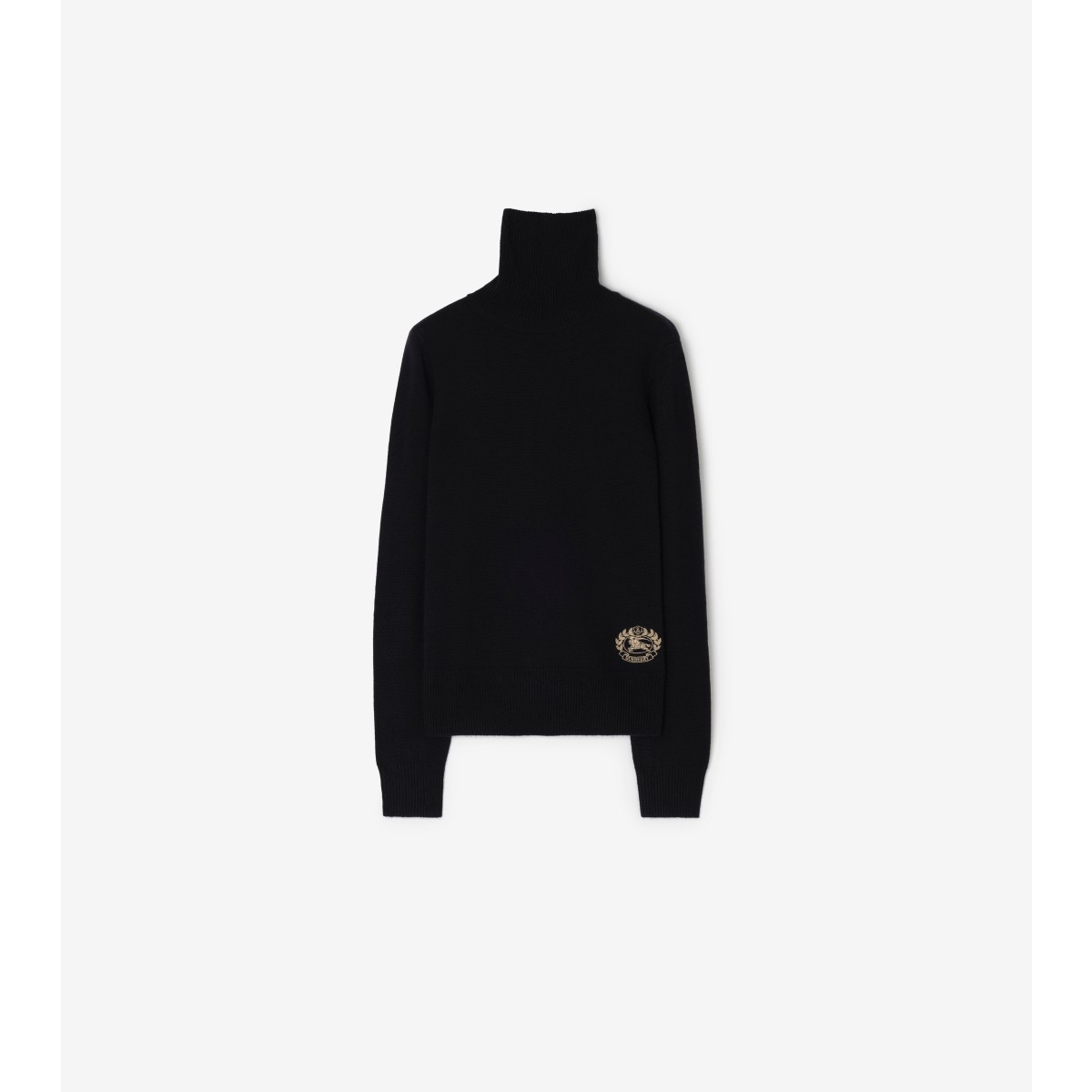  Embroidered Wool Cashmere Rollneck Sweater