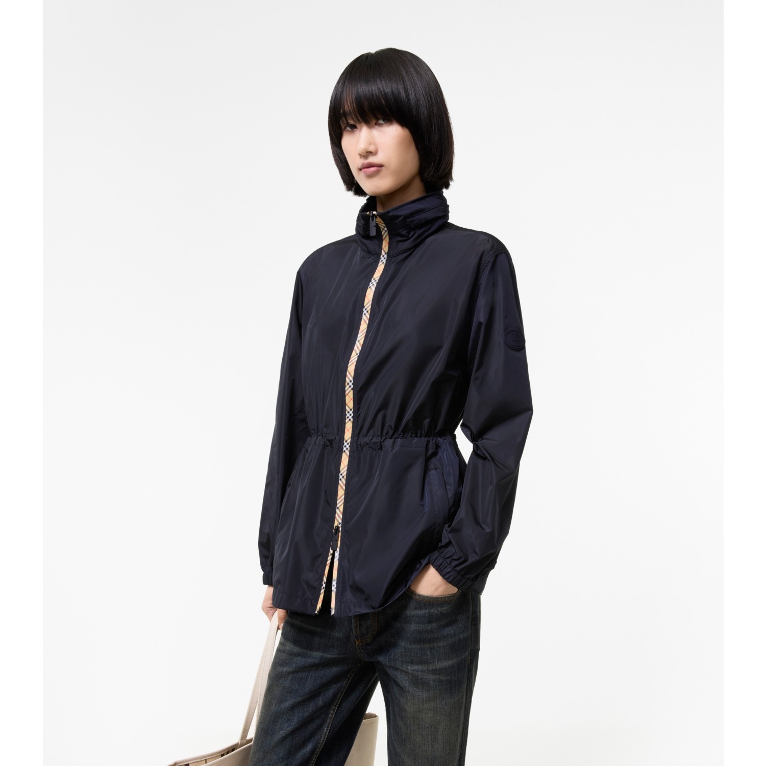 ショート チェッカーテープ ナイロンパーカー