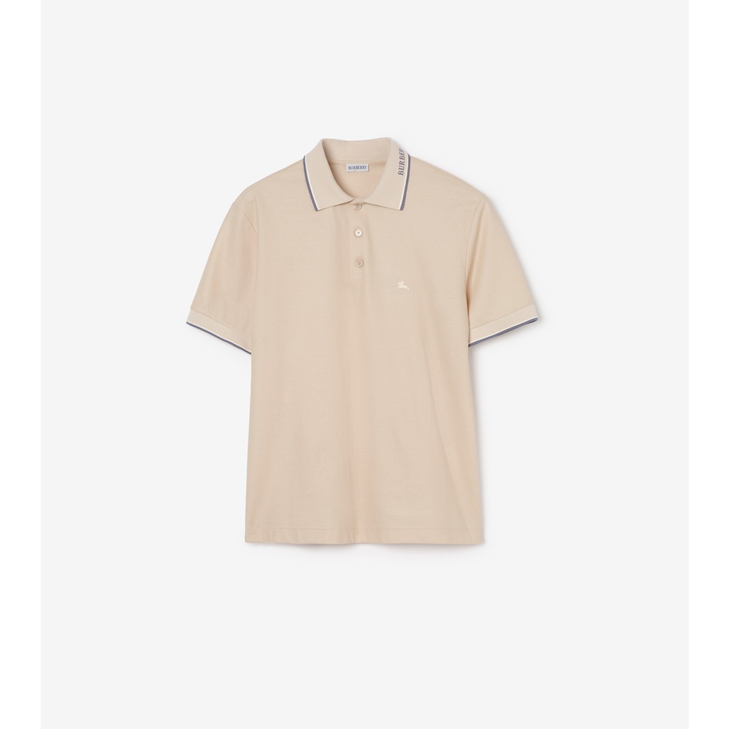 Polo in cotone con logo sul colletto