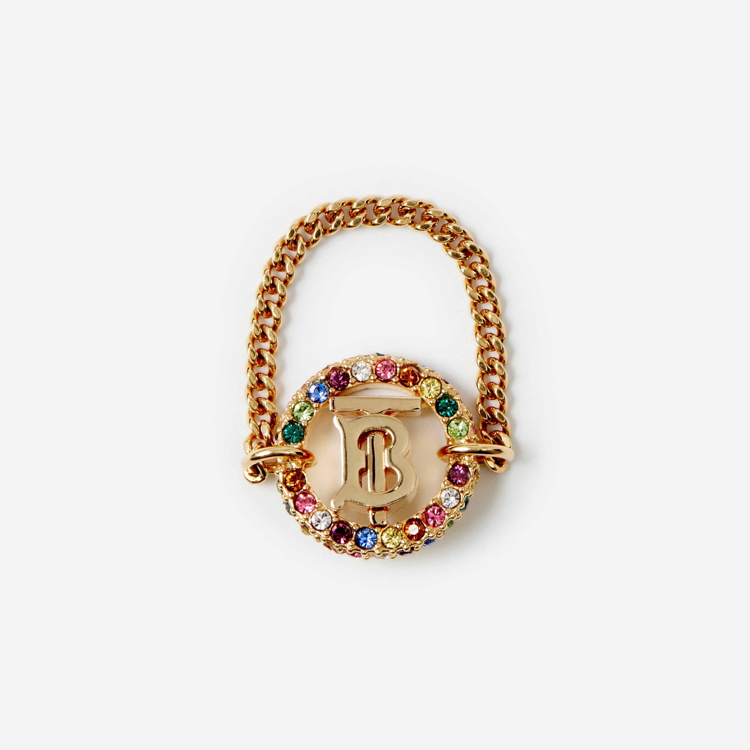 Anello a catena con monogramma (Oro Chiaro/multicolore) - Donna | Sito ufficiale Burberry® - 1