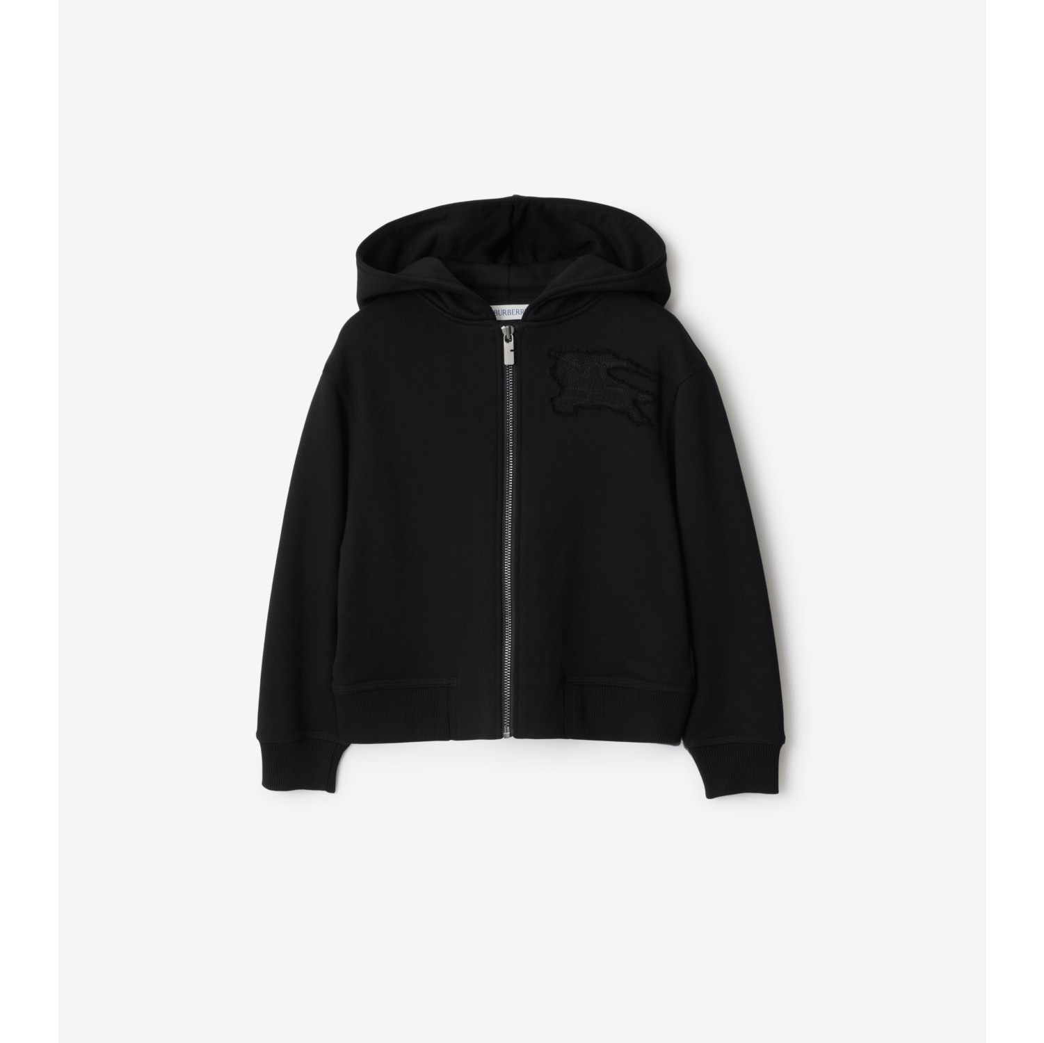 EKD Cotton Zip Hoodie in Black Burberry Official