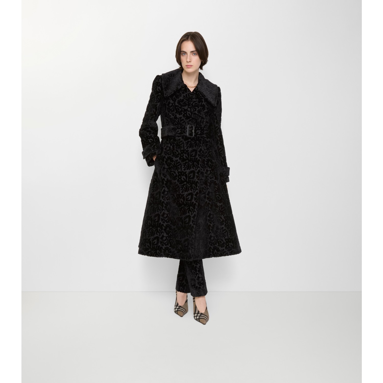 Vine Silk Blend Velvet Tailored Coat
