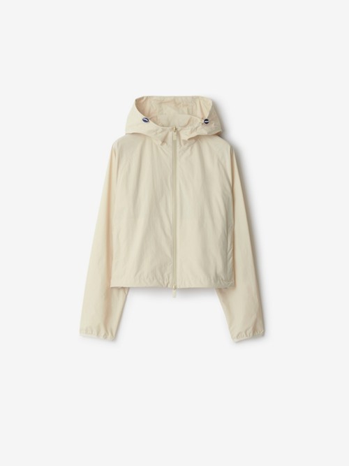 Burberry Cropped Nylon Jacket In Neutral