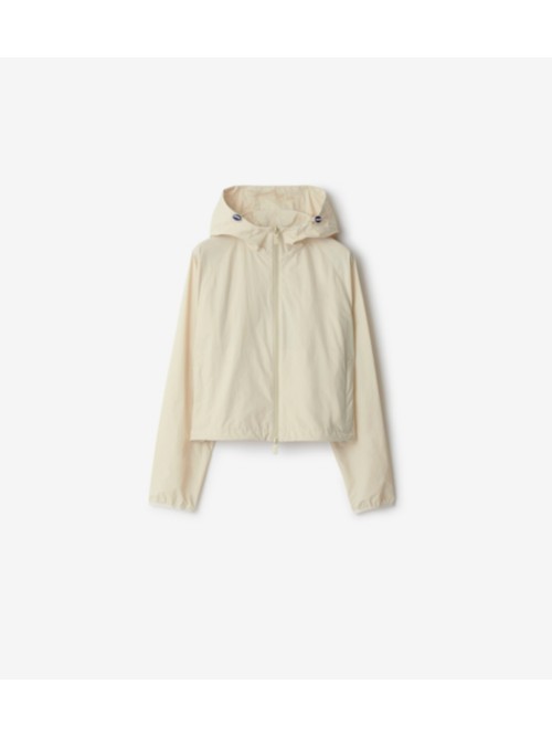 Burberry Cropped Nylon Jacket In Neutral