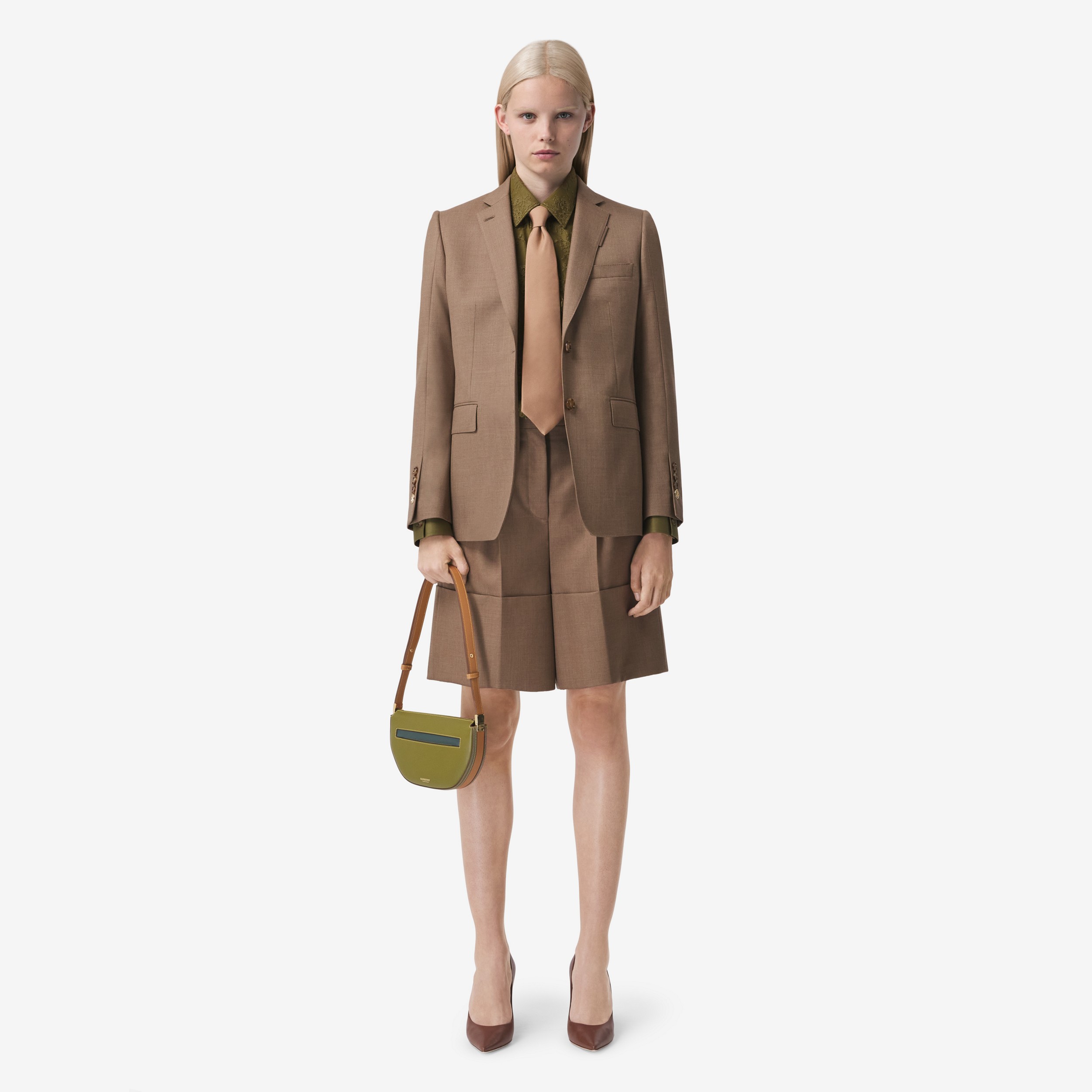 Wool Tailored Jacket in Deep Taupe - Women | Burberry® Official - 2