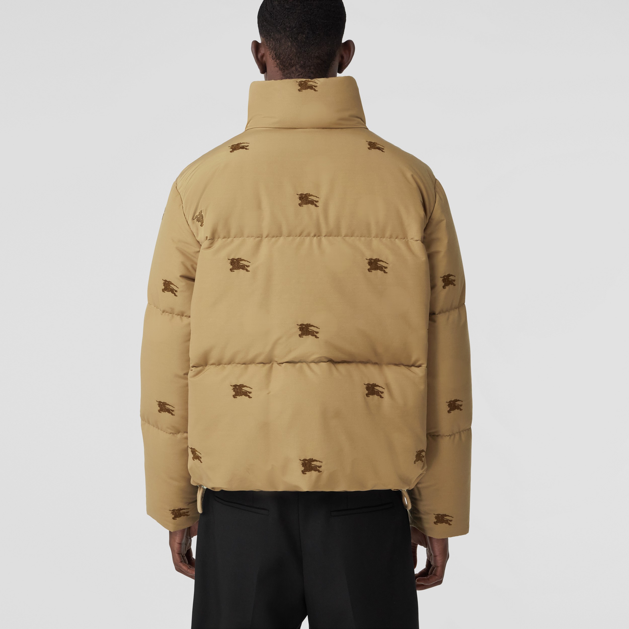 Embroidered EKD Nylon Puffer Jacket in Camel - Men | Burberry® Official - 3
