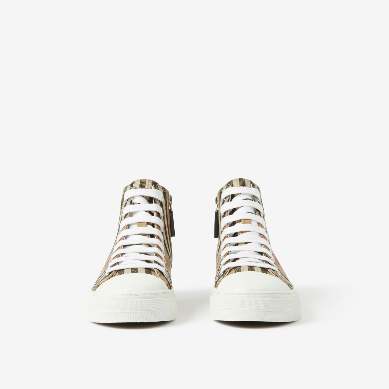 Check Cotton High-top Sneakers in Archive Beige - Children | Burberry® Official