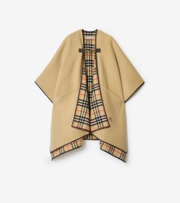 チェック カシミアケープ (サンドベージュ) | Burberry®公式サイト