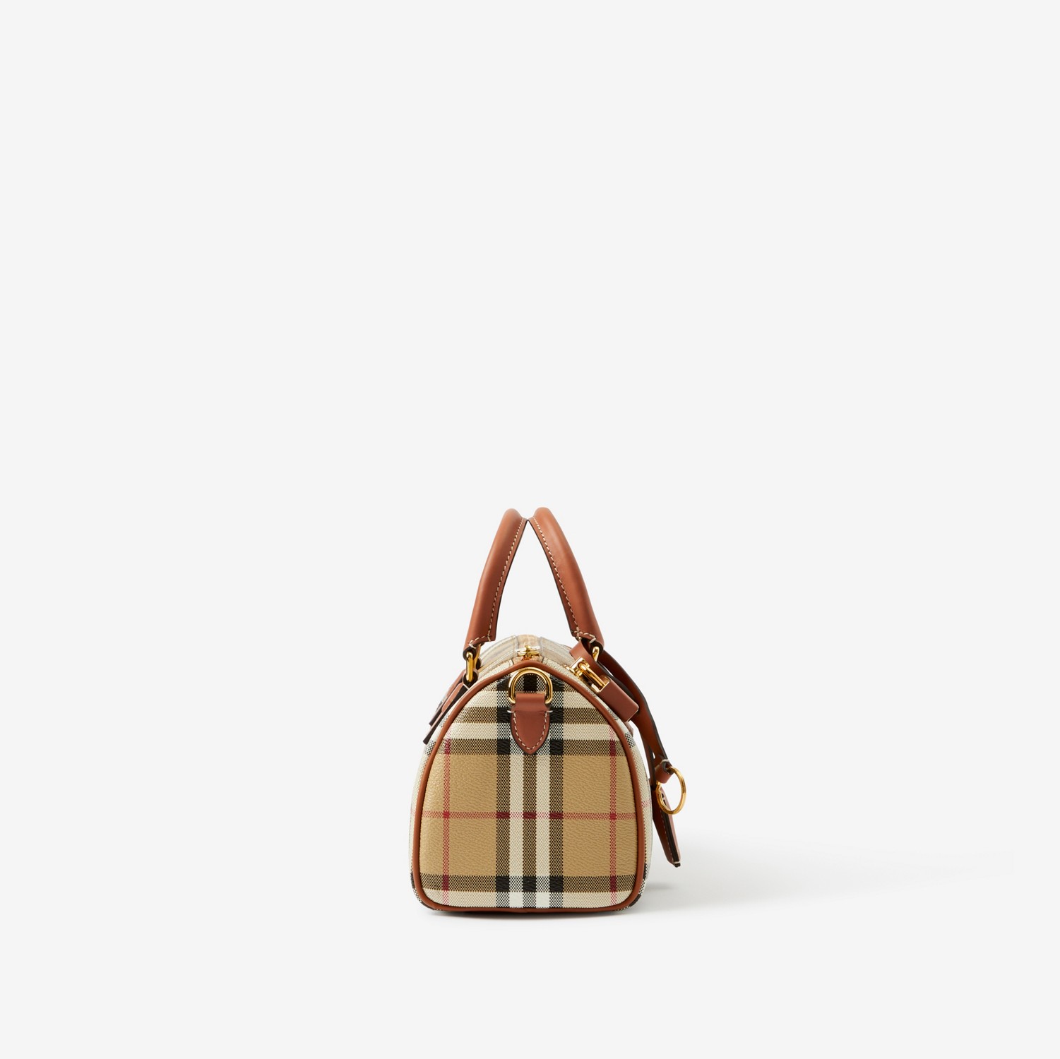 Check Mini Bowling Bag in Archive Beige/briar Brown - Women | Burberry® Official