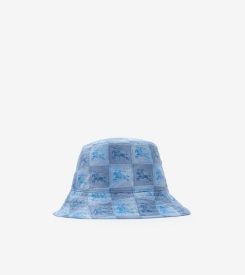 BURBERRY バケットハット 4Y-6Y Knight Checkerboard​ Cotton Bucket Hat in Cornflower blue