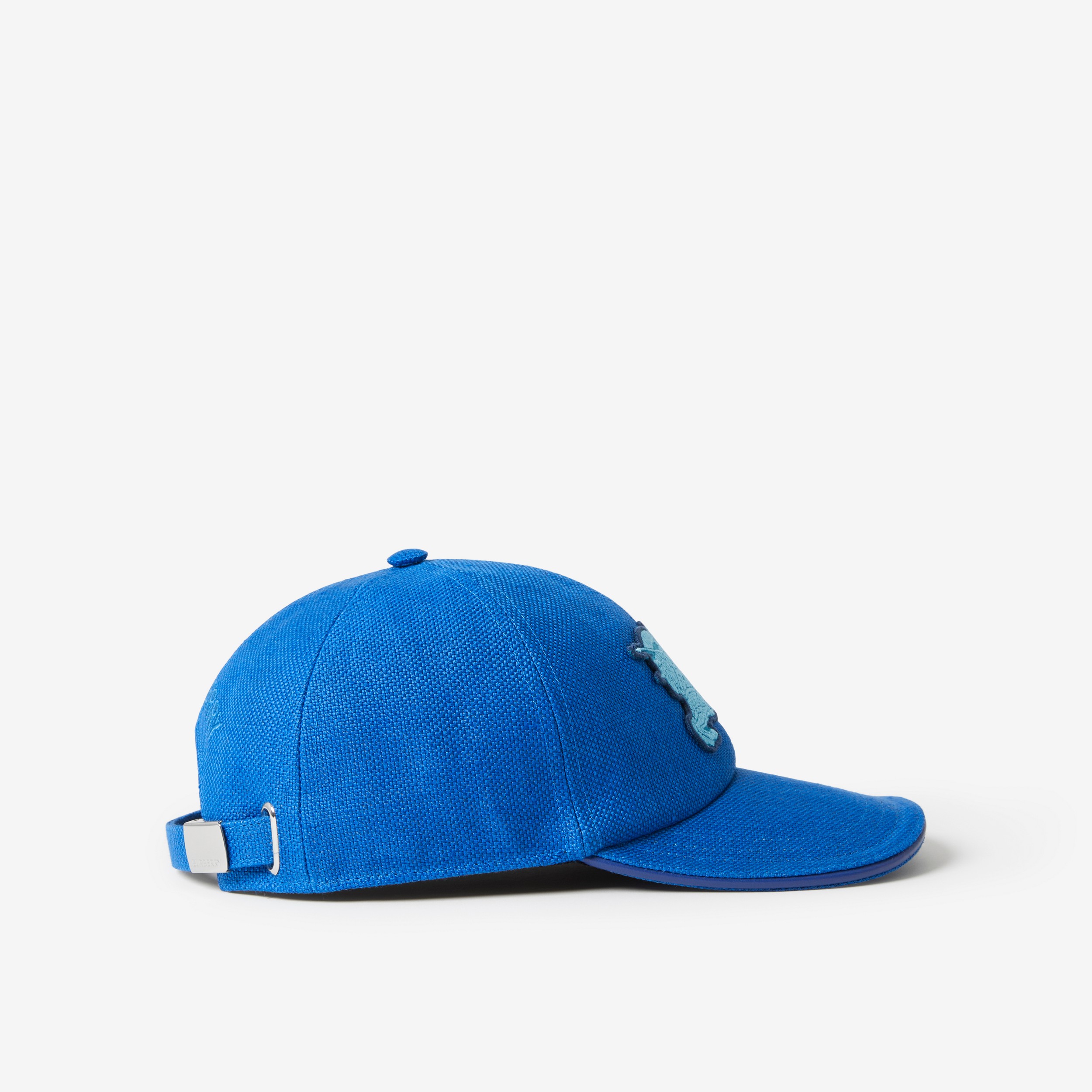 EKD Appliqué Linen Hemp Cotton Baseball Cap in Deep Cobalt Blue | Burberry® Official - 2