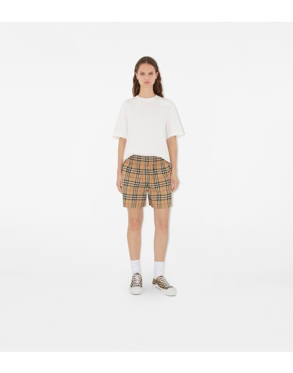 Check Cotton Shorts