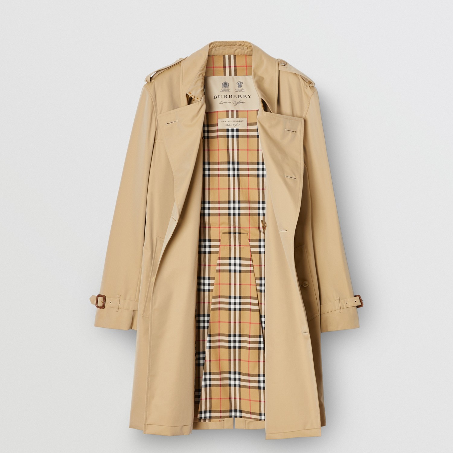 The Kensington - Trench coat Heritage médio (Mel) - Homens | Burberry® oficial