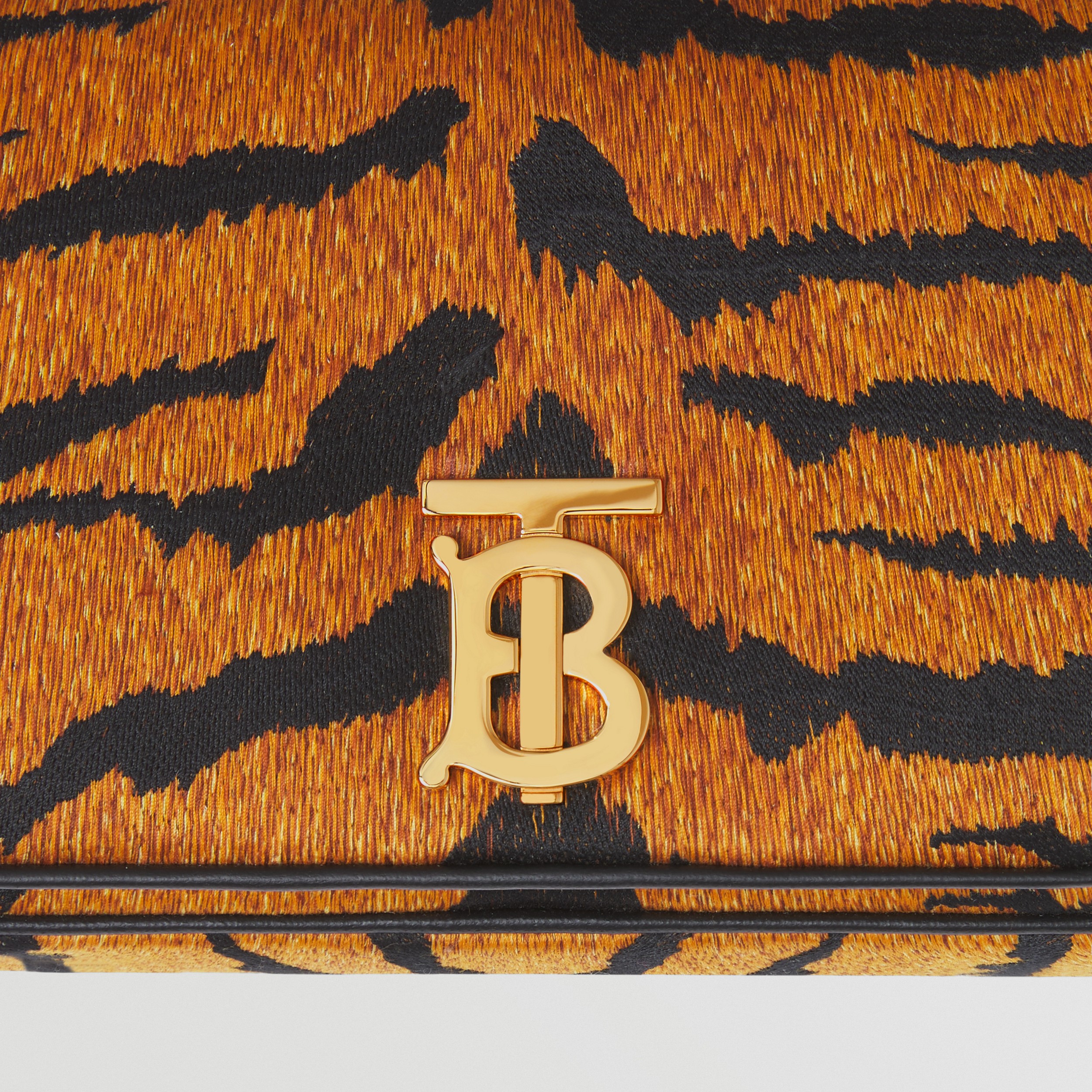 Small Tiger Striped Cotton Lola Bag in Black/beige - Women | Burberry® Official - 2