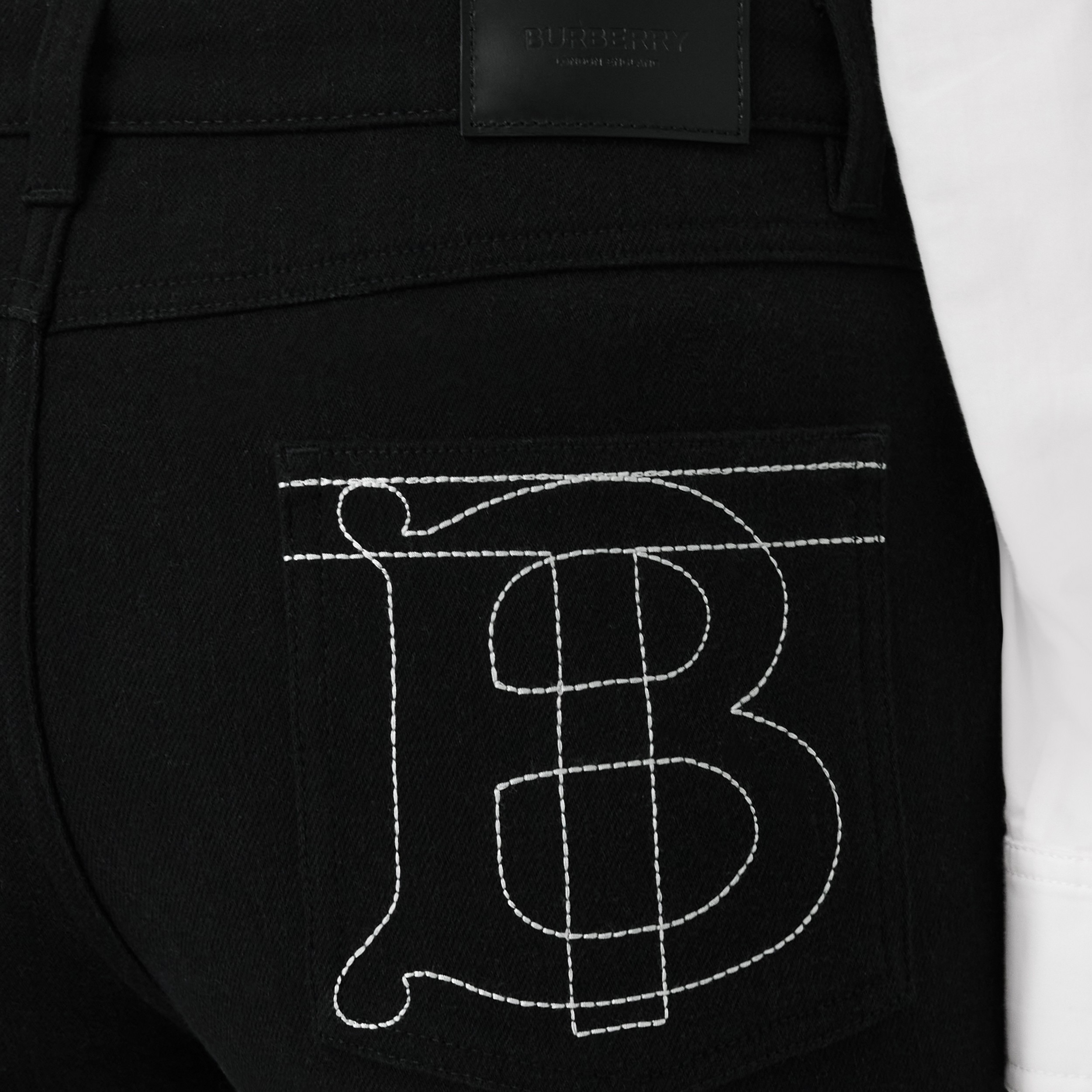 Skinny-Jeans aus japanischem Denim mit Monogrammmotiv (Schwarz) - Damen | Burberry® - 2